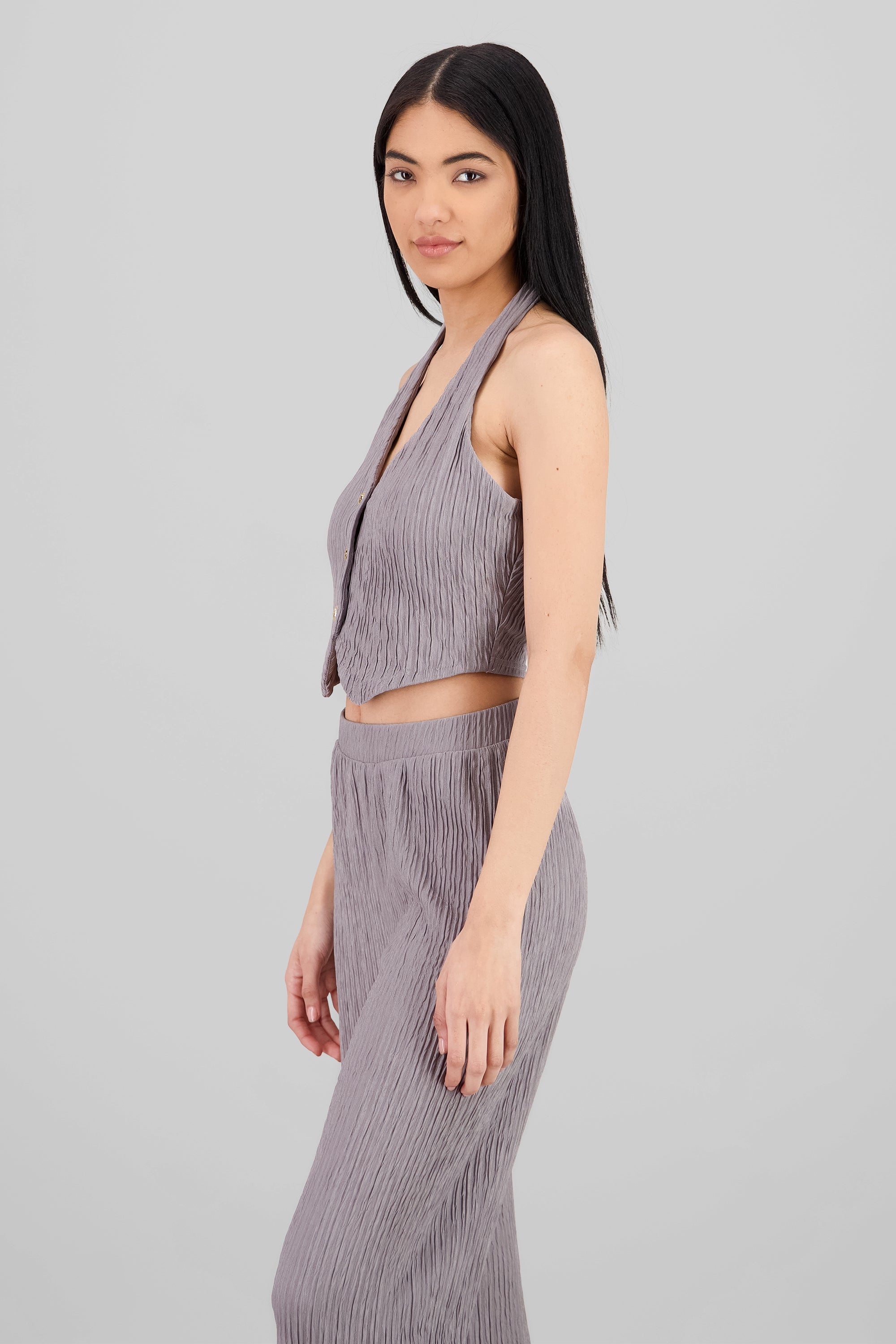 Textured Halter Top GREY