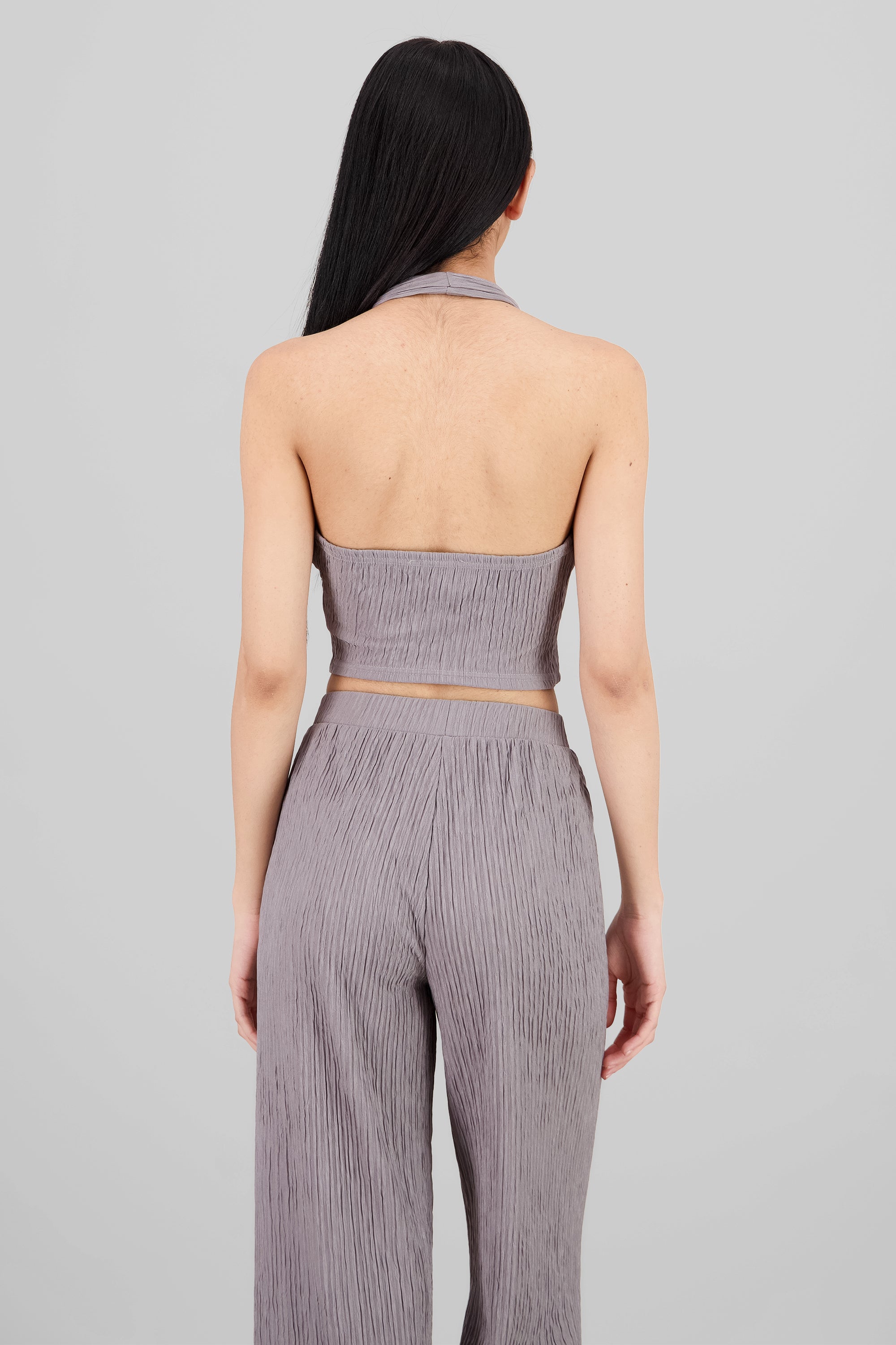 Textured Halter Top GREY