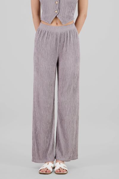 Textured Straight Pants GREY