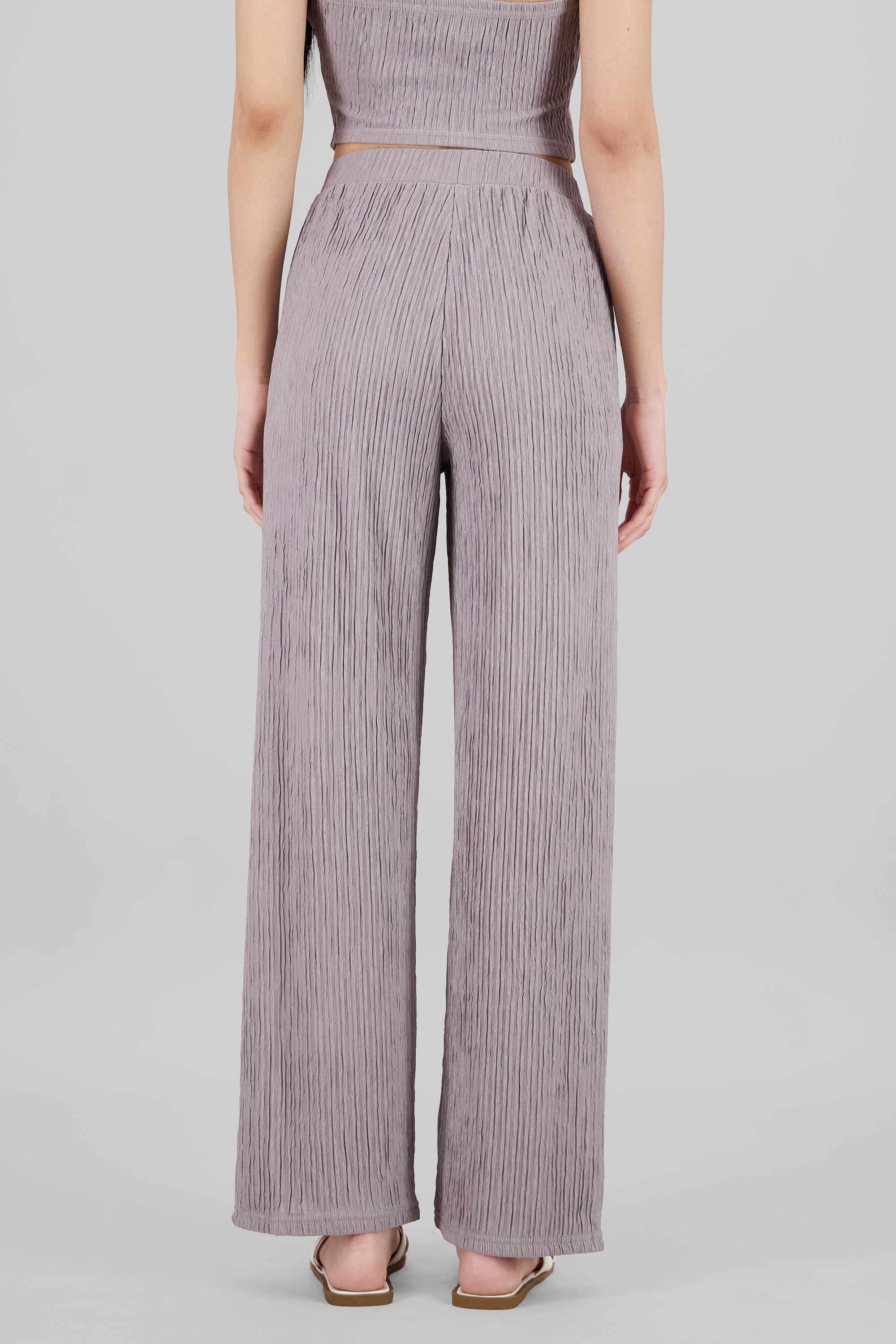 Textured Straight Pants GREY