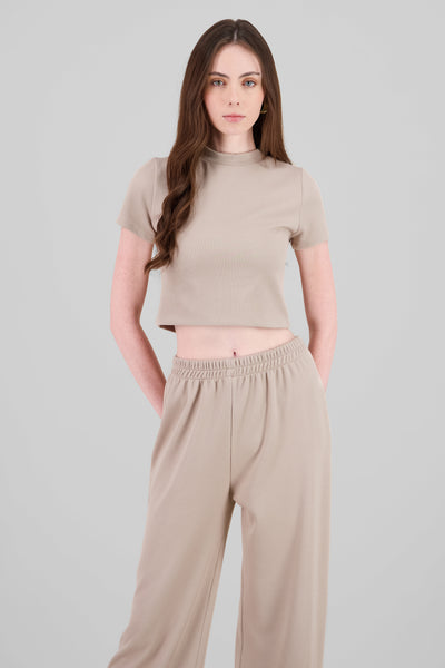 Short Sleeve Crop Top SAND