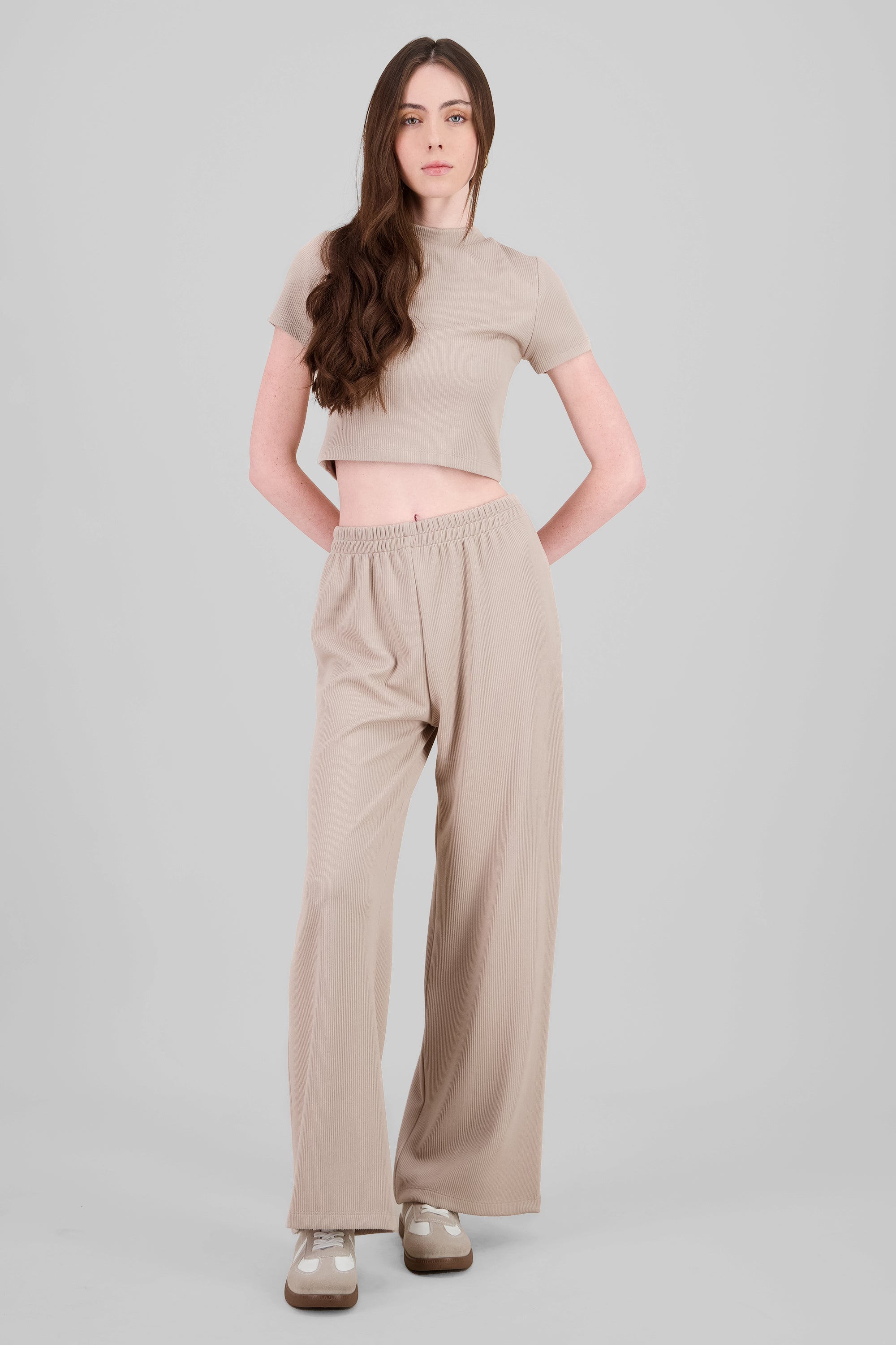 Wide Ribbed Pants SAND