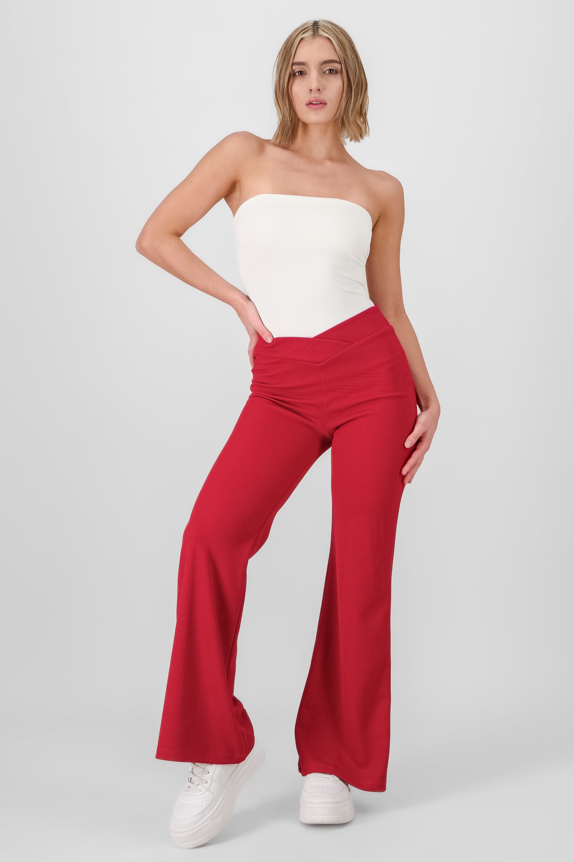 Flare Knitted Pants BURGUNDY