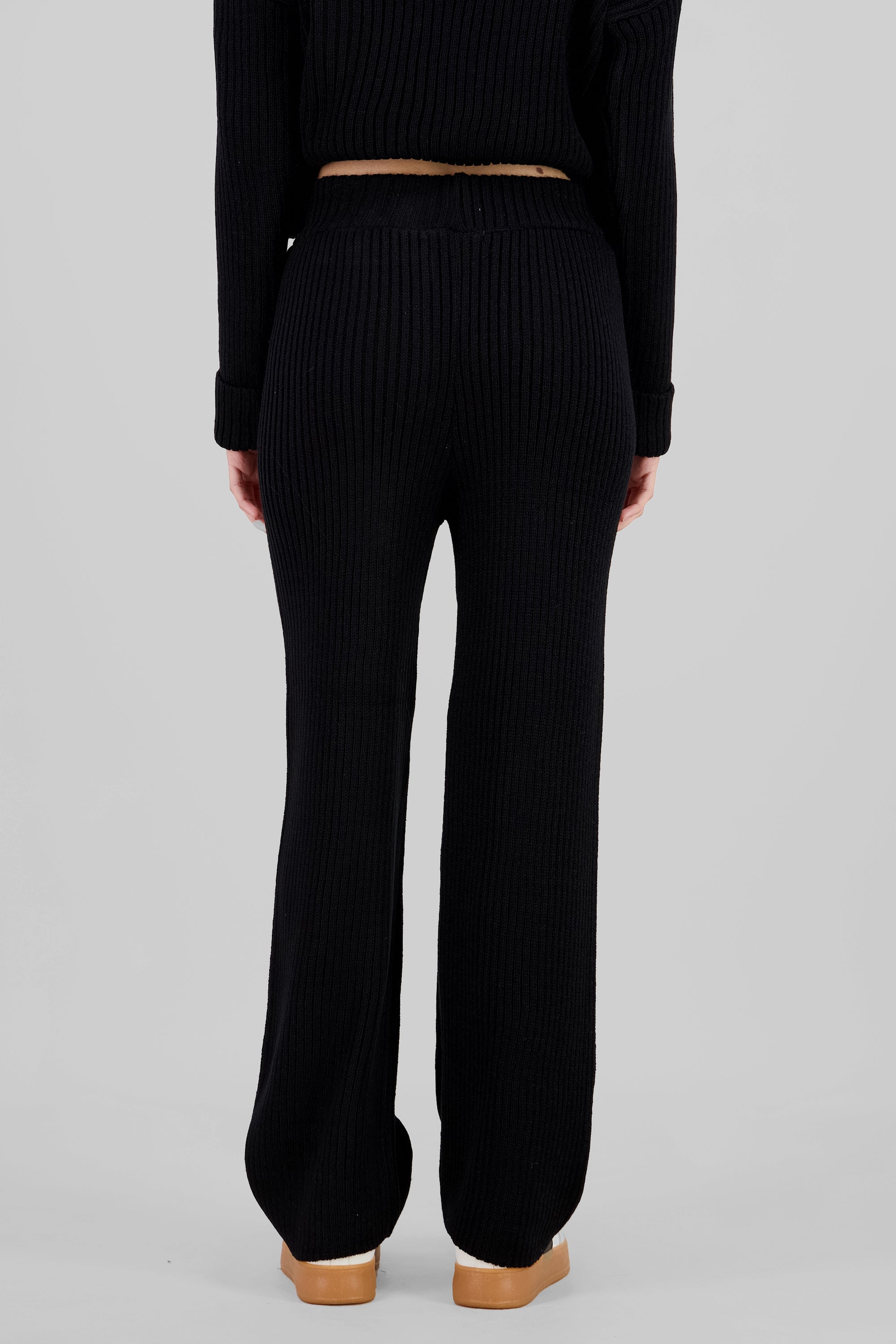 Ribbed Knit Pants BLACK