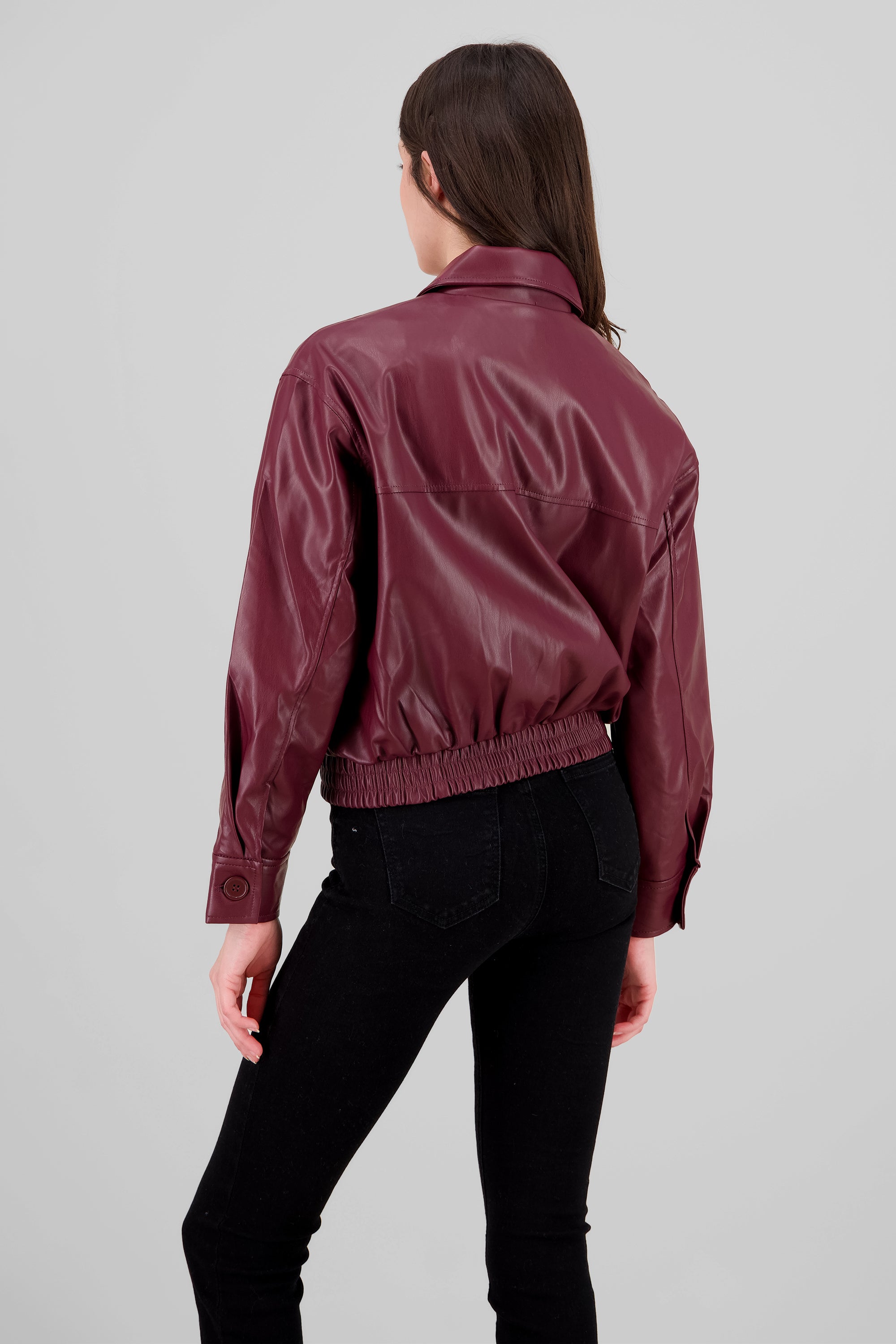 Faux leather Jacket BURGUNDY