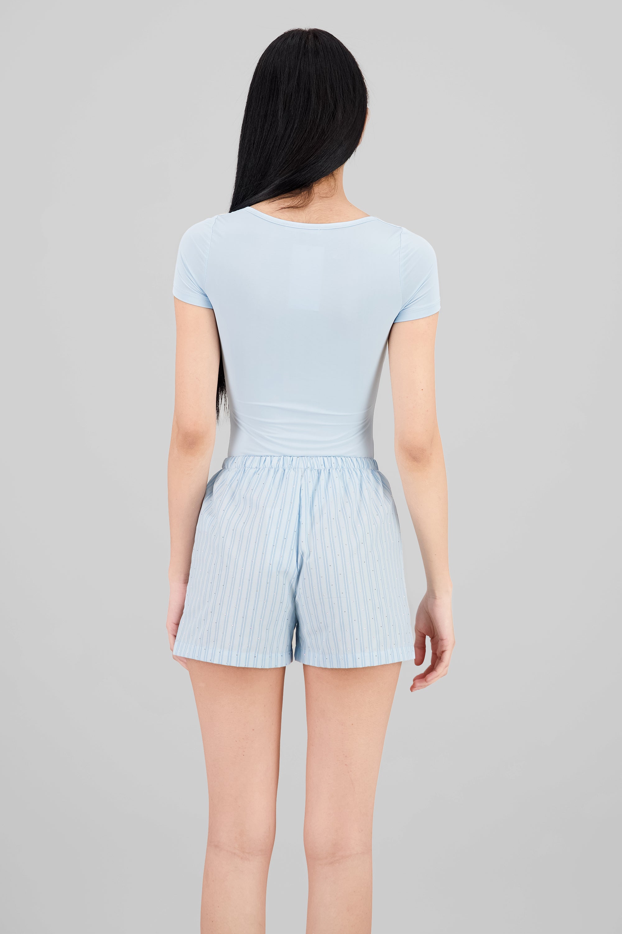 Double Layer Square Neck Bodysuit BLUE