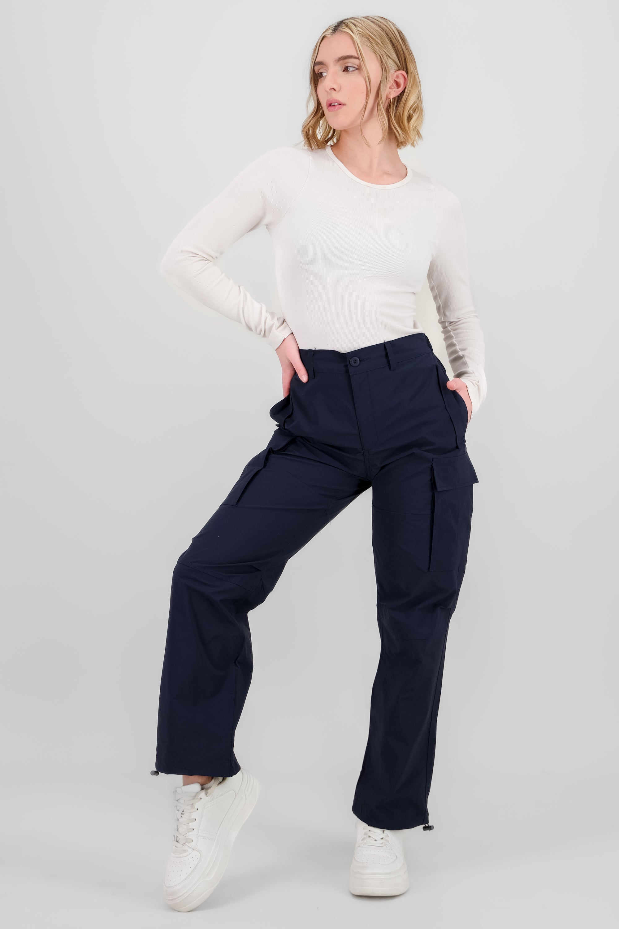 Solid Parachute Pants NAVY