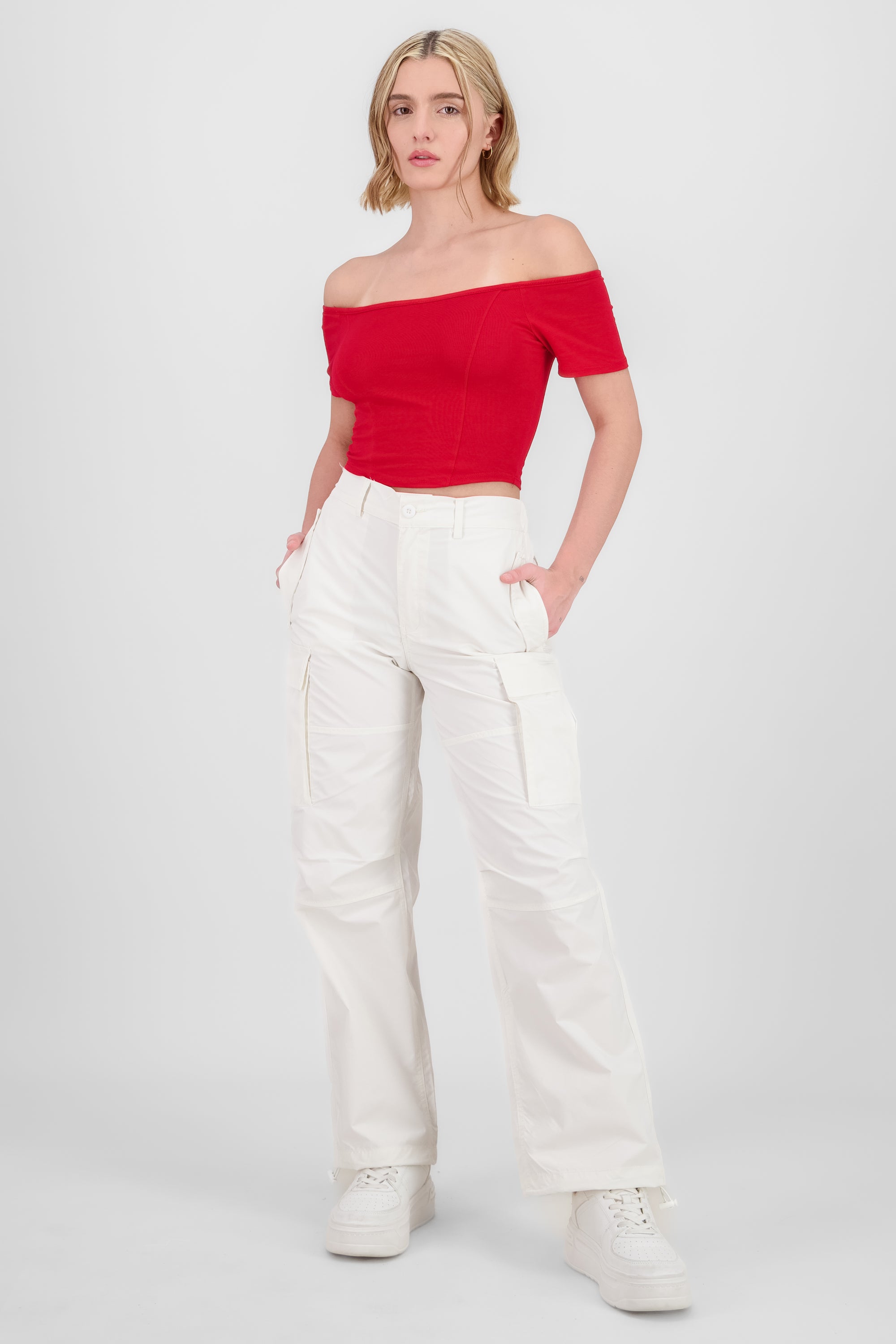 Solid Parachute Pants WHITE