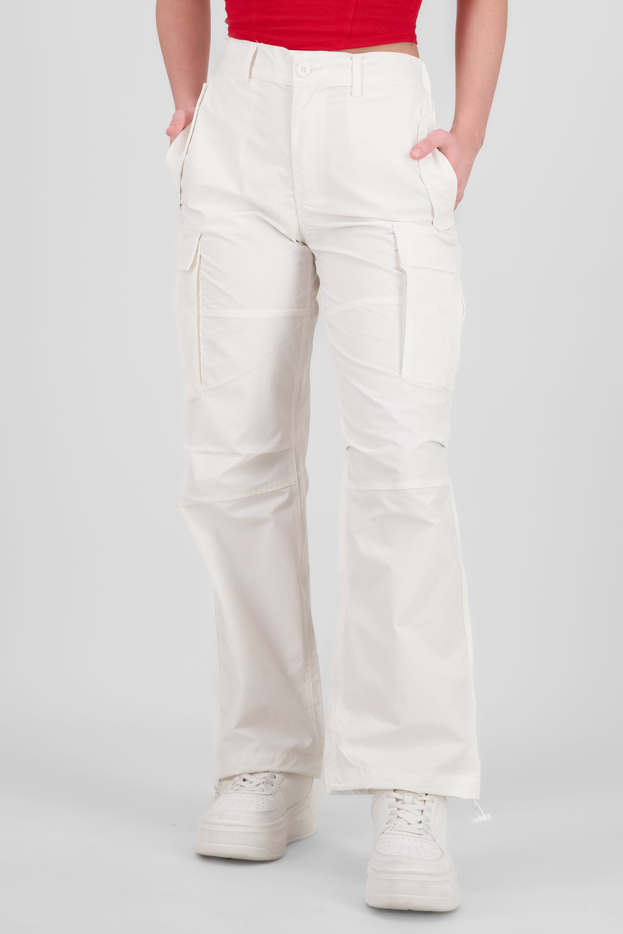 Solid Parachute Pants WHITE