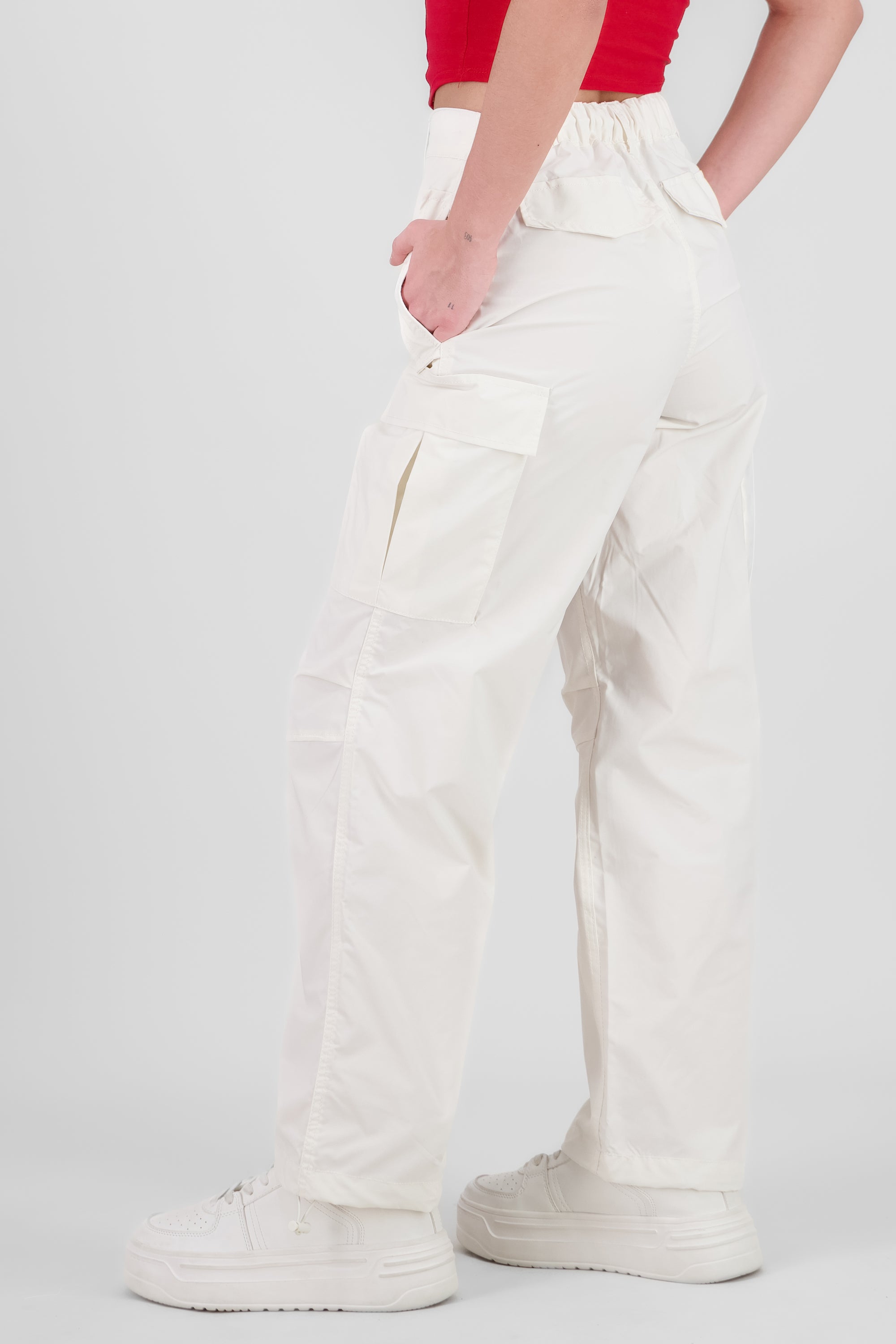 Solid Parachute Pants WHITE