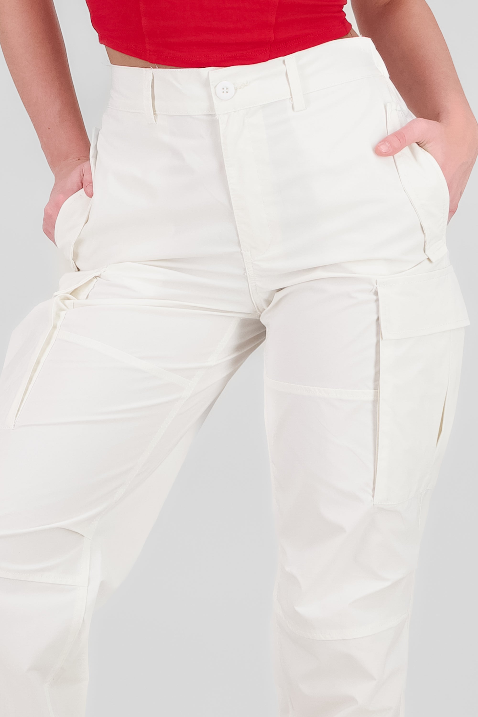 Solid Parachute Pants WHITE