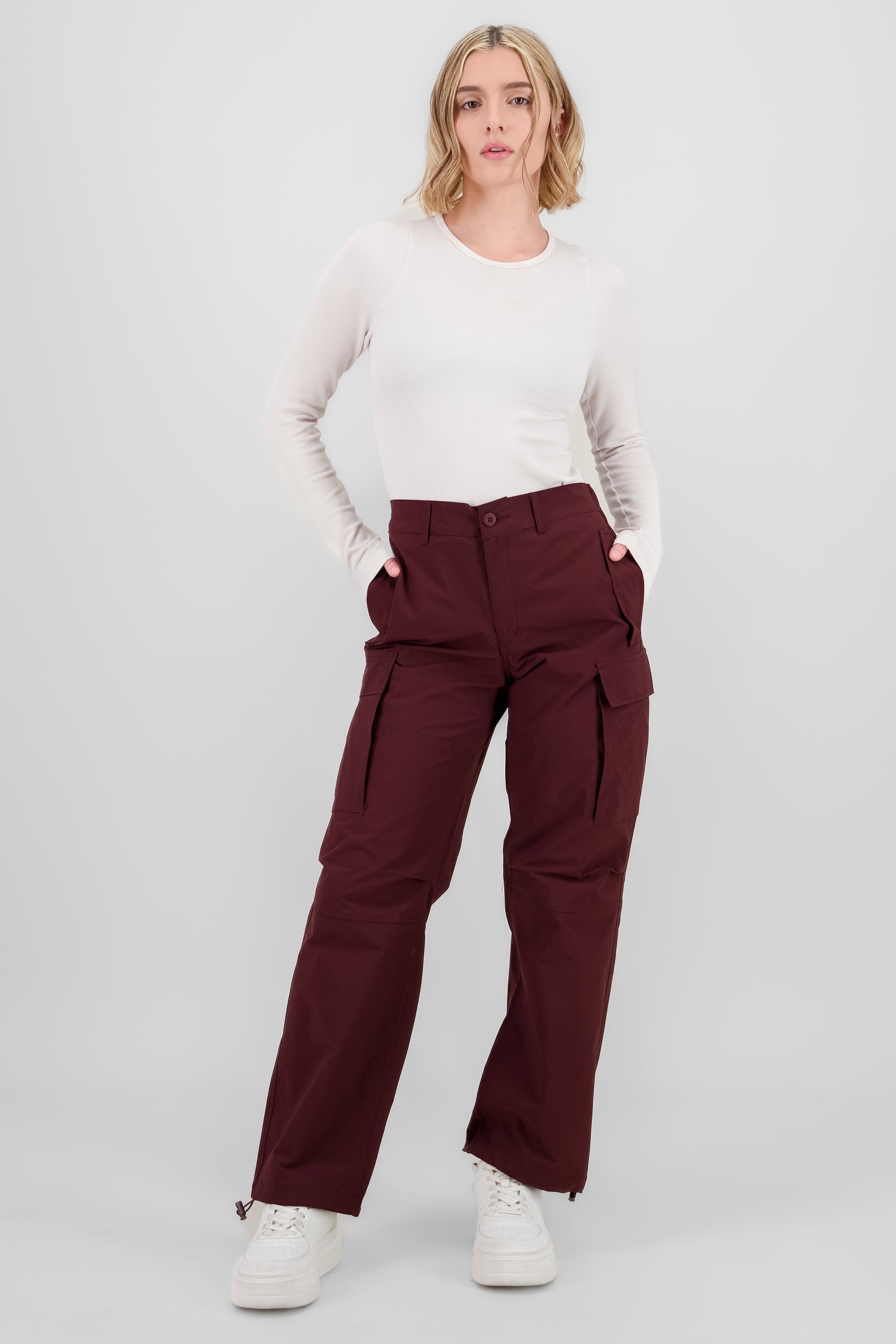 Solid Parachute Pants PLUM