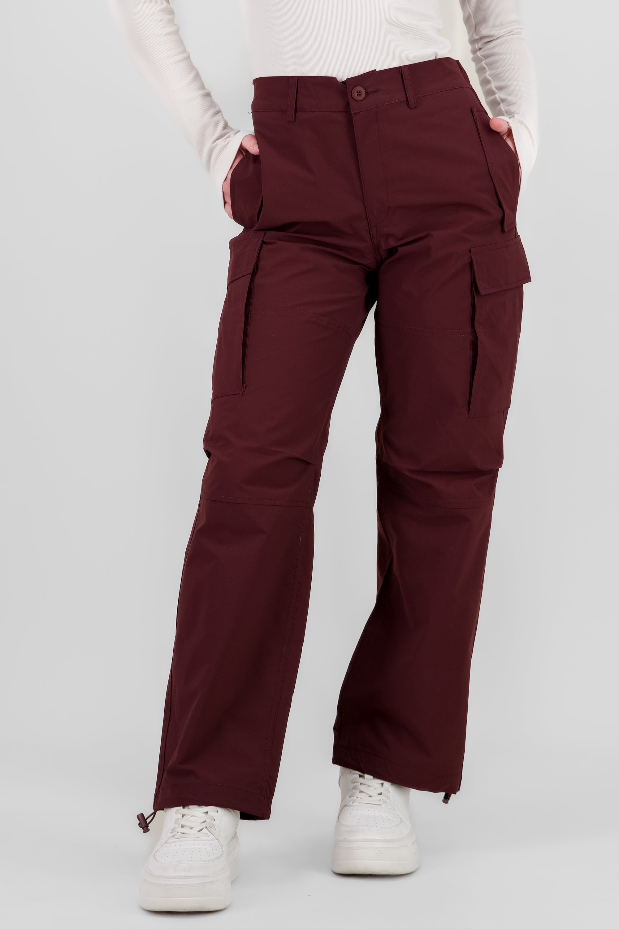 Solid Parachute Pants PLUM