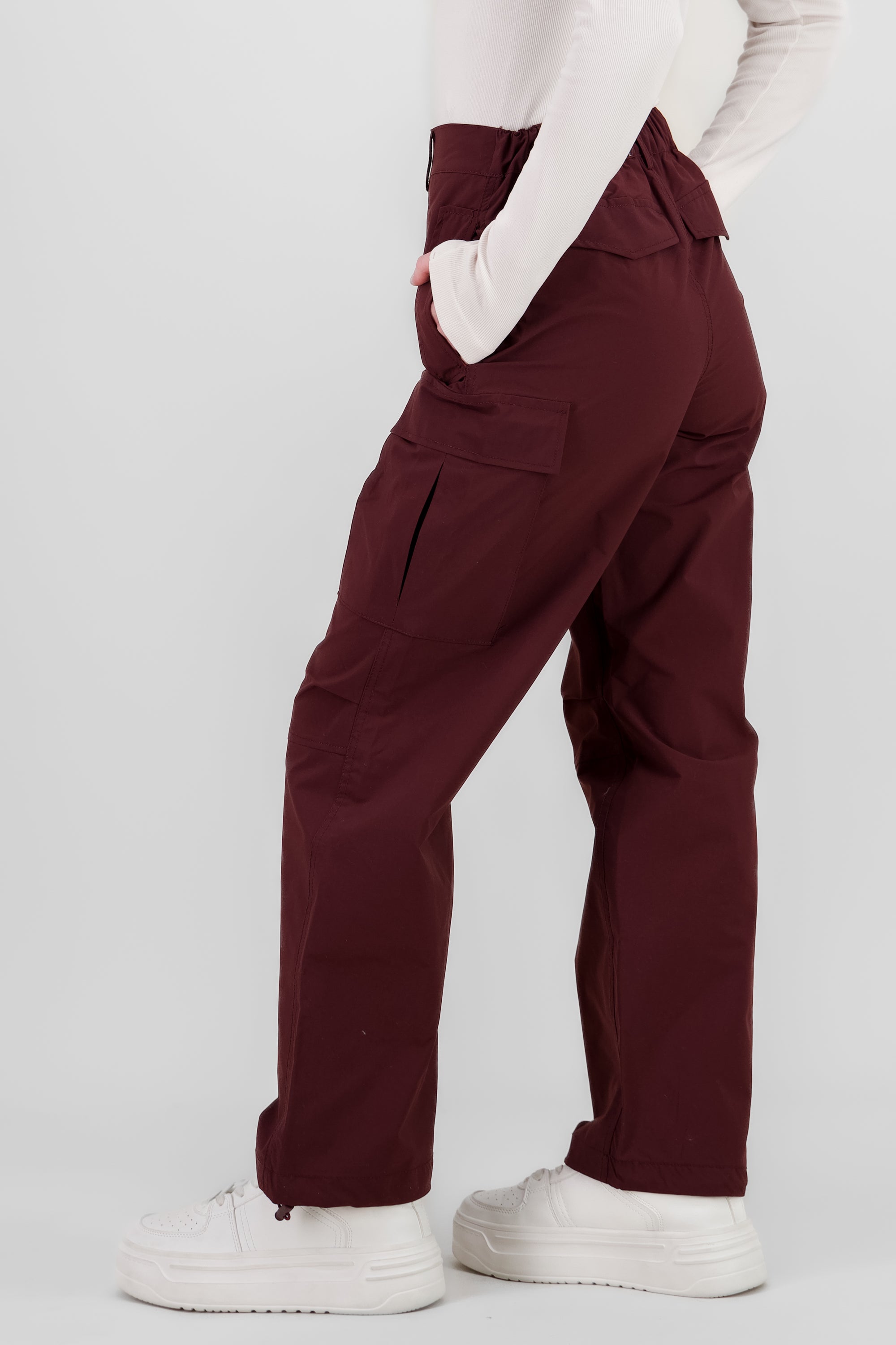 Solid Parachute Pants PLUM