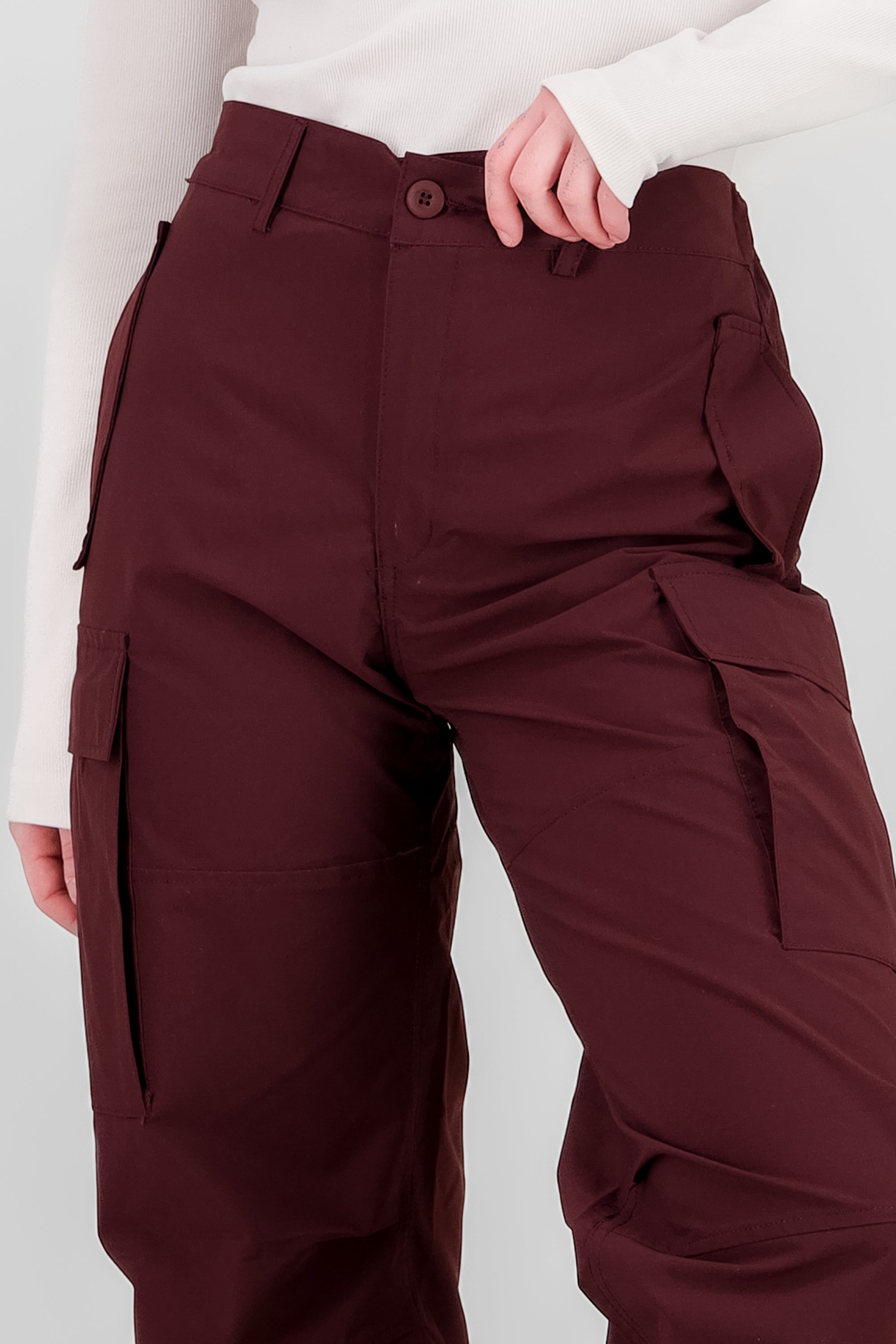 Solid Parachute Pants PLUM