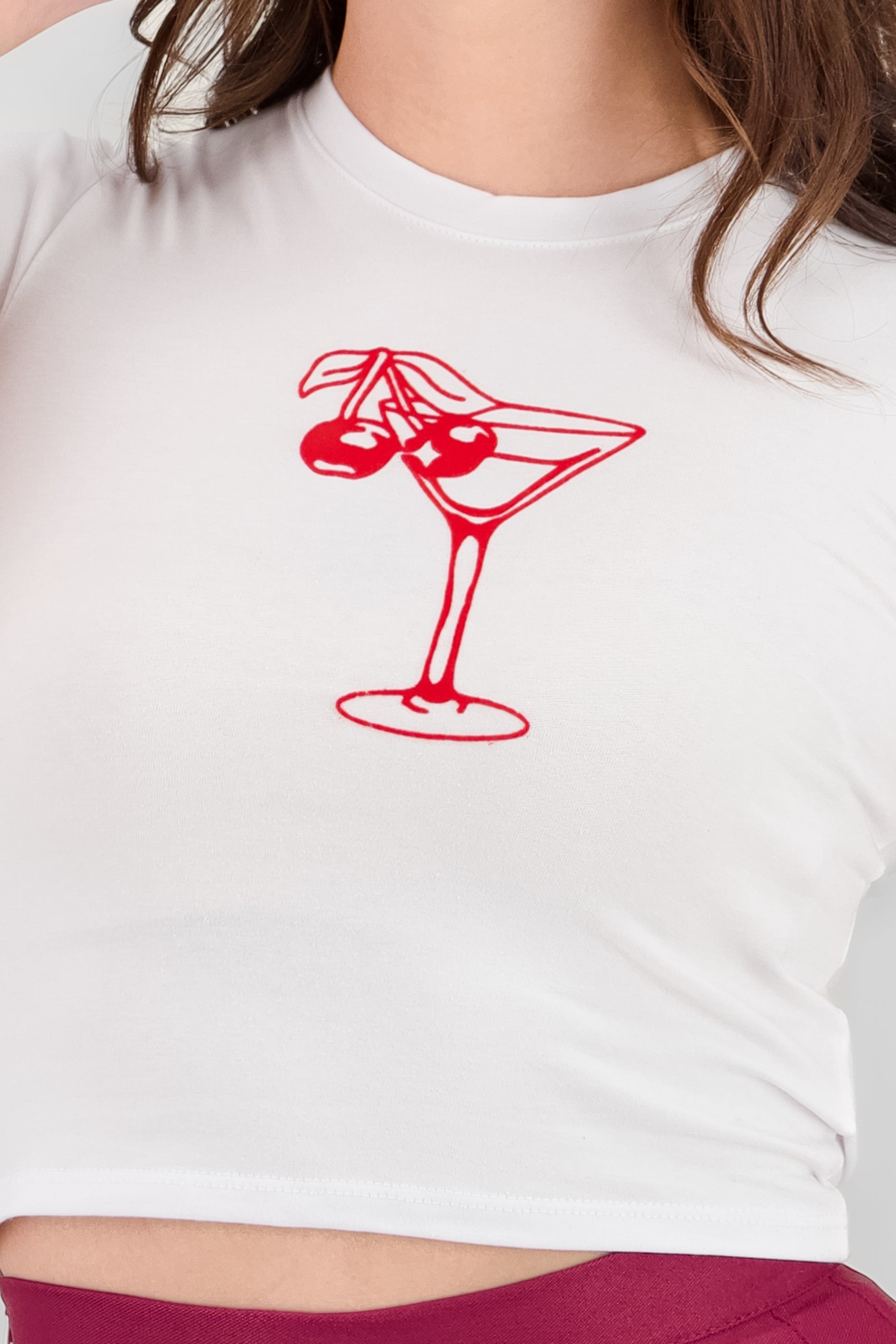 Drink Print  T Shirt WHITE COMBO