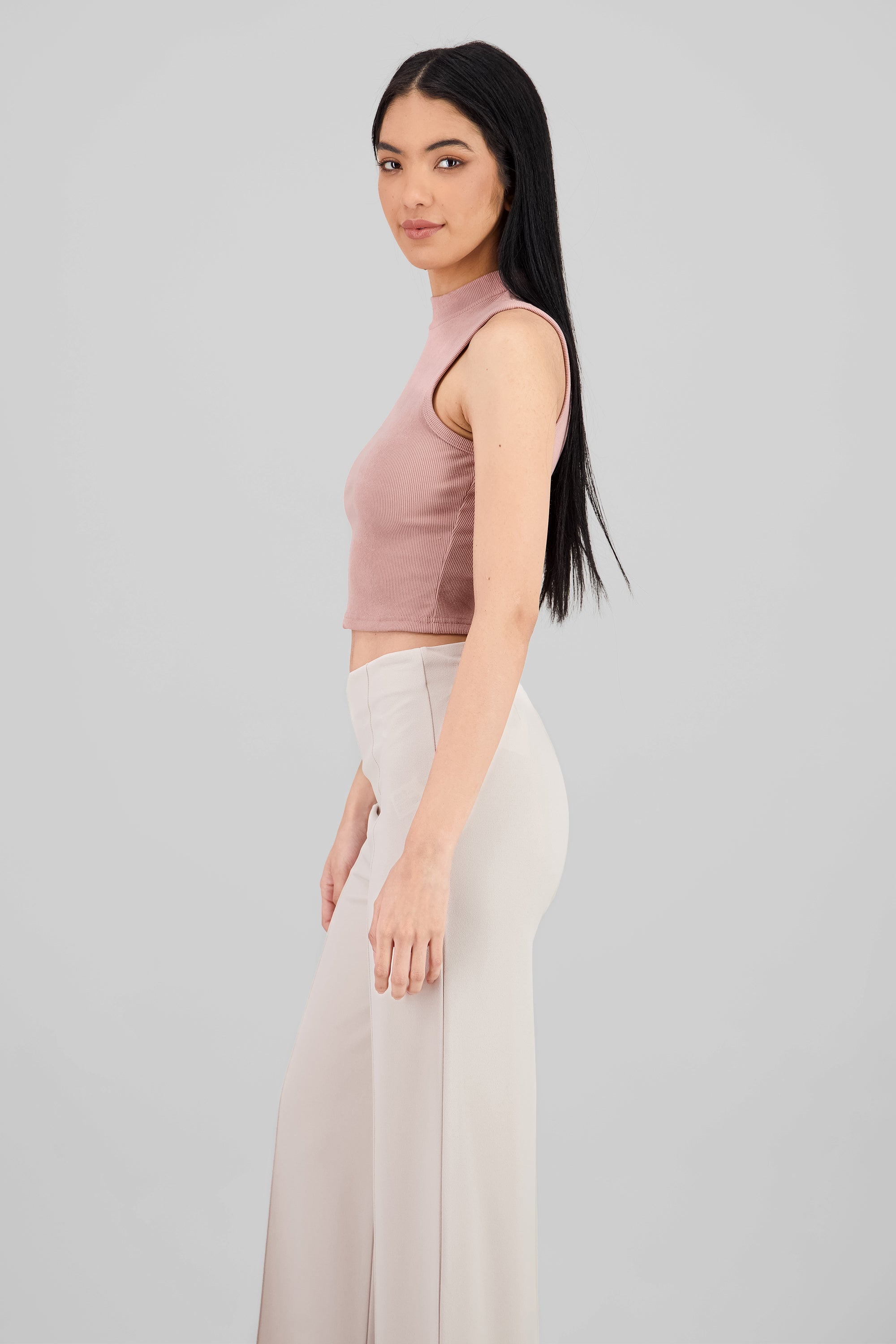 Soft Ribbed Sleeveless Top MAUVE