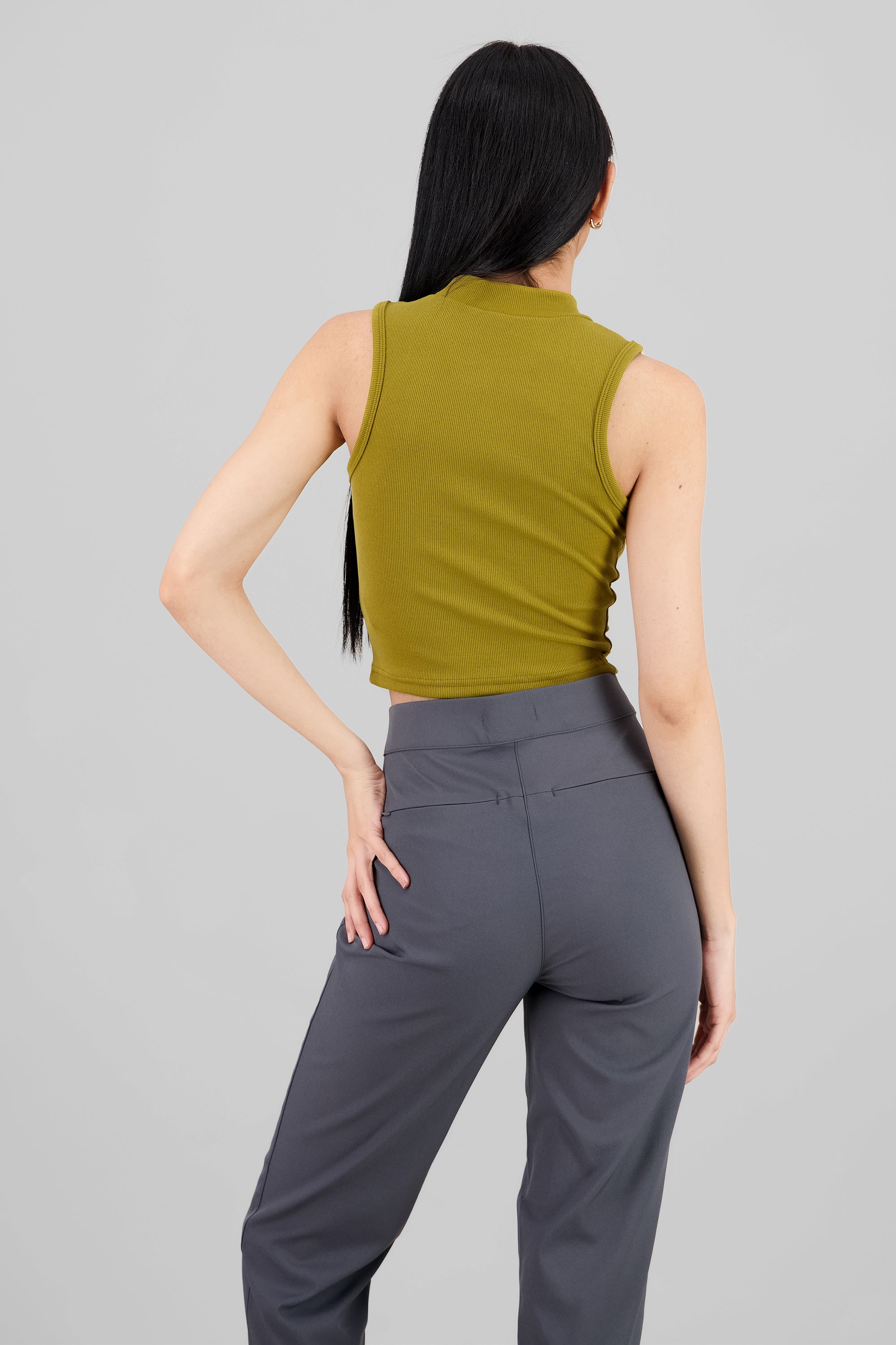 Soft Ribbed Sleeveless Top OLIVE