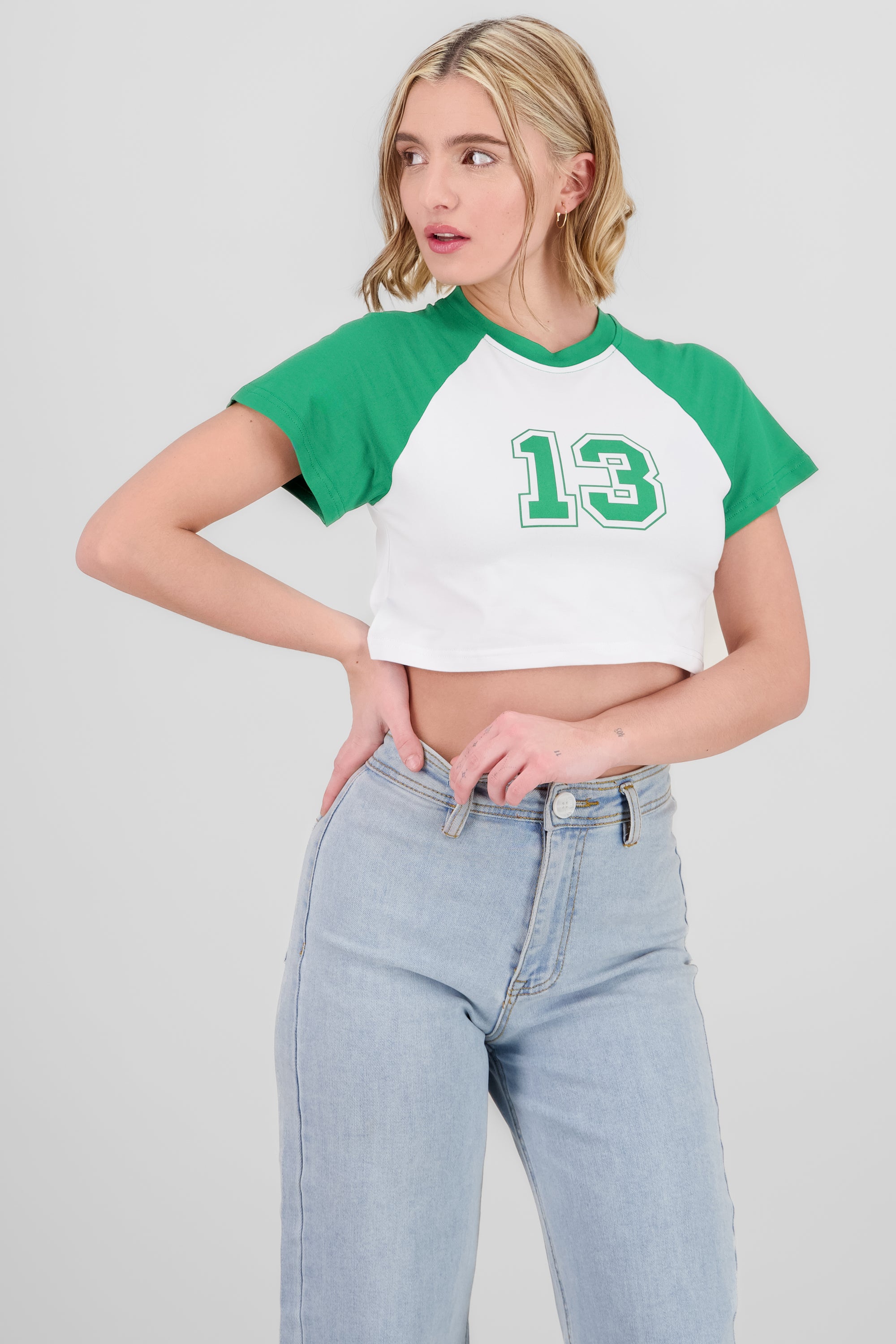 Crop 13 T Shirt FOREST GREEN