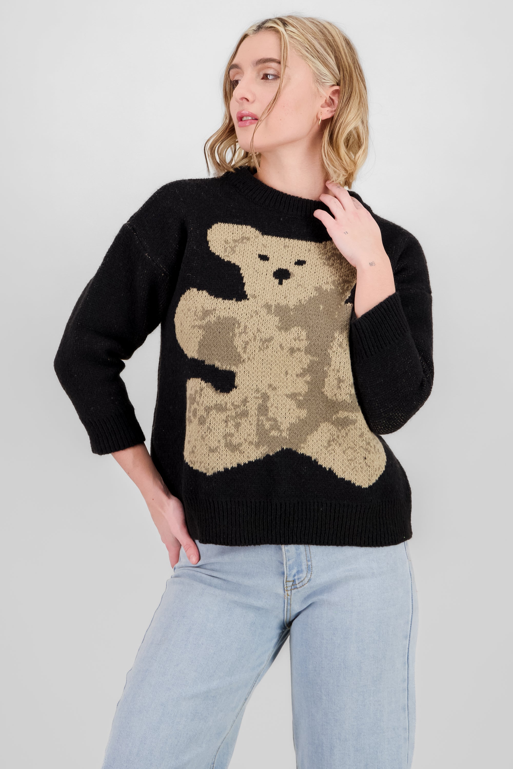 Bear Sweater BLACK COMBO