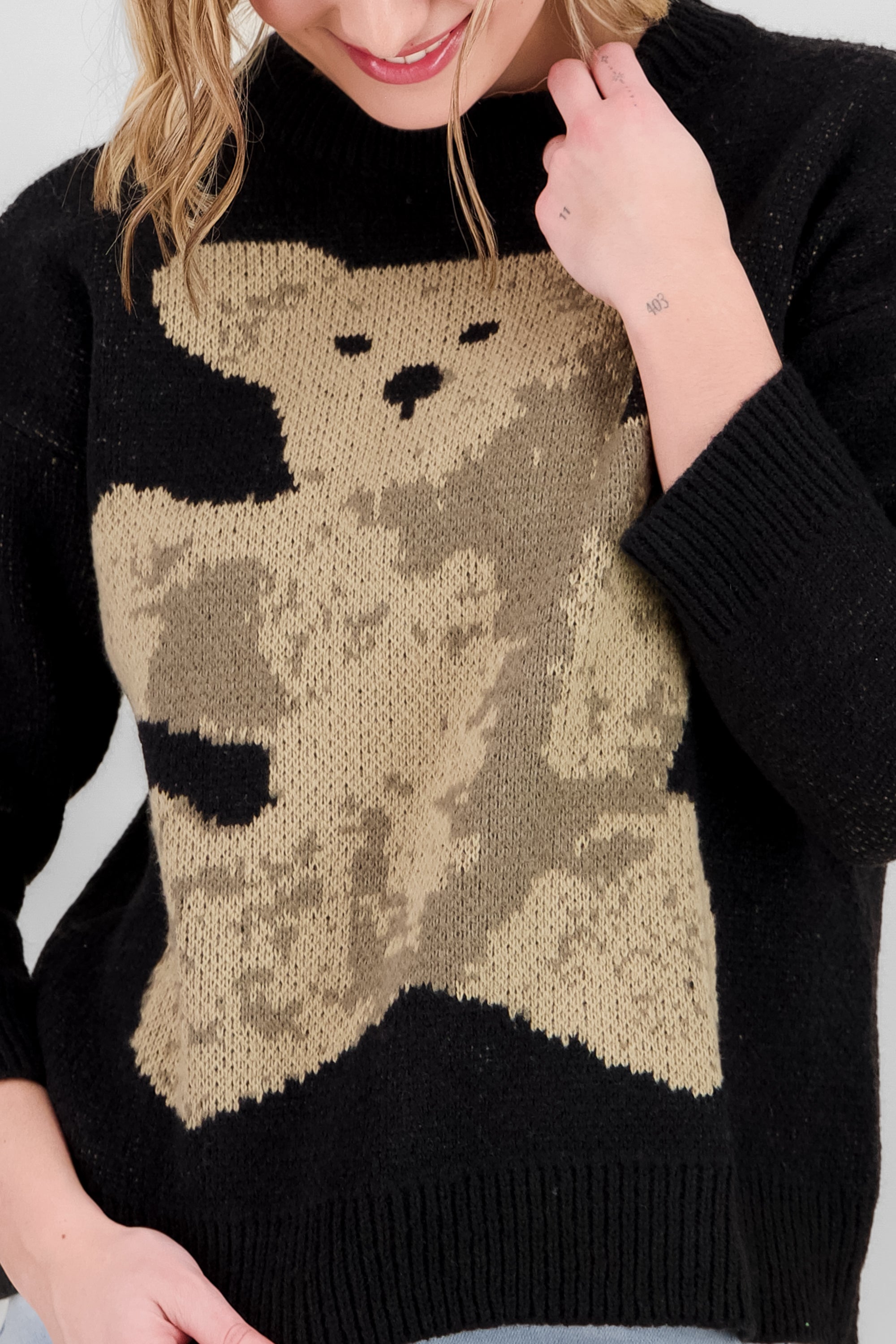 Bear Sweater BLACK COMBO