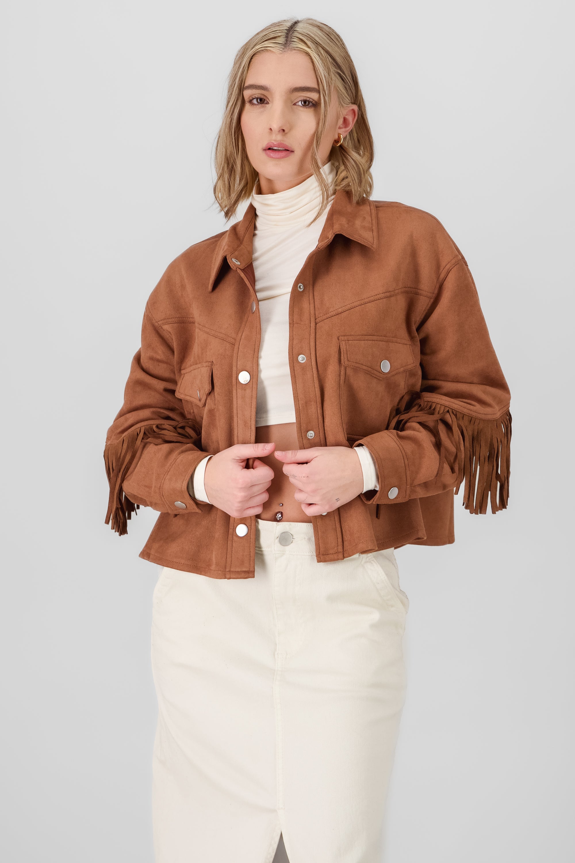 Suede Fringe Jacket CAMEL