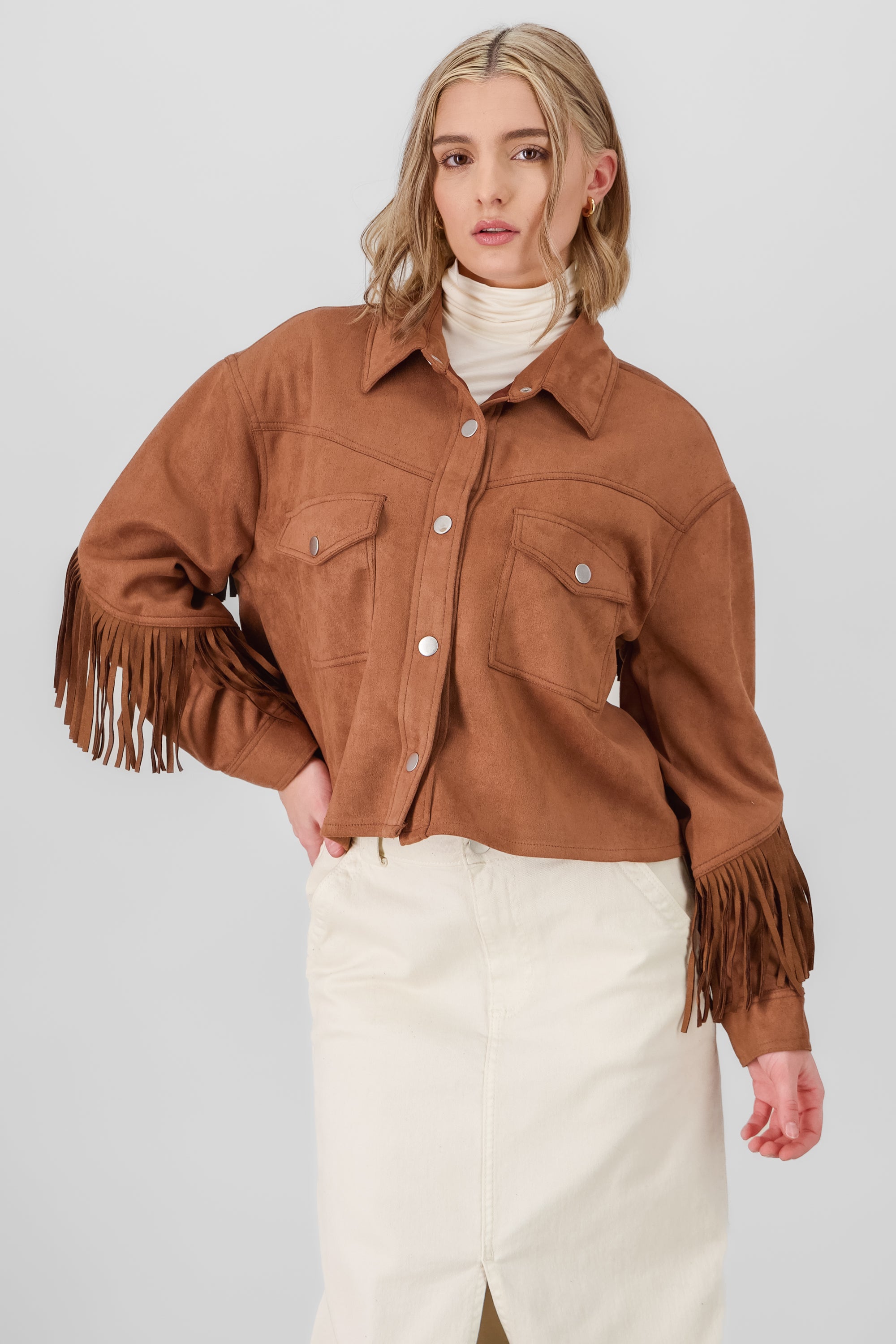 Suede Fringe Jacket CAMEL