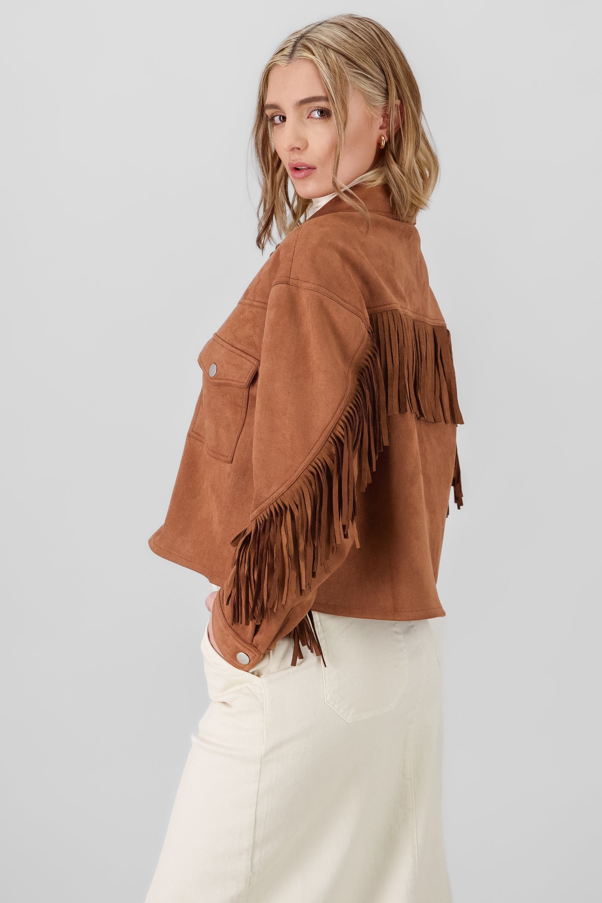 Suede Fringe Jacket CAMEL