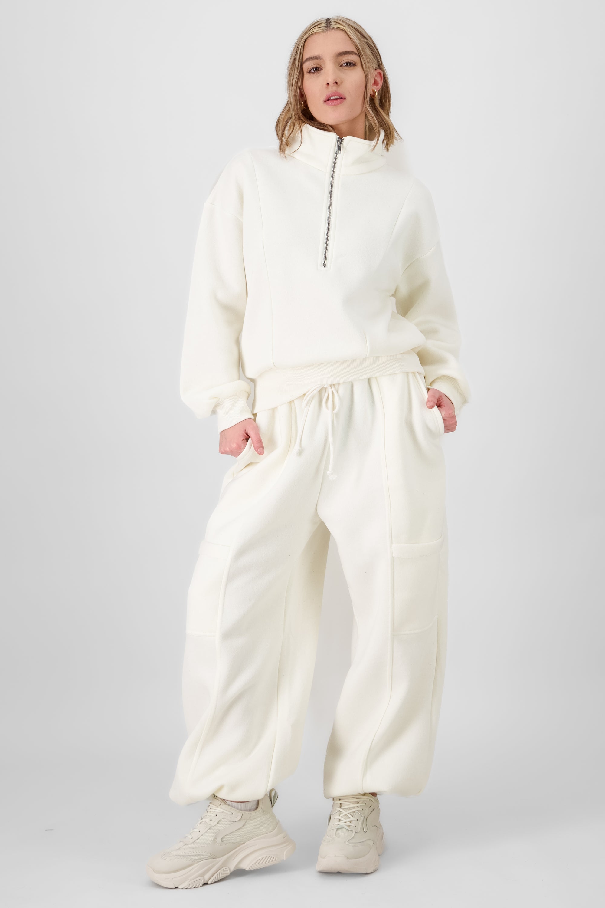 Fleece Joggers with Waistband CREAM