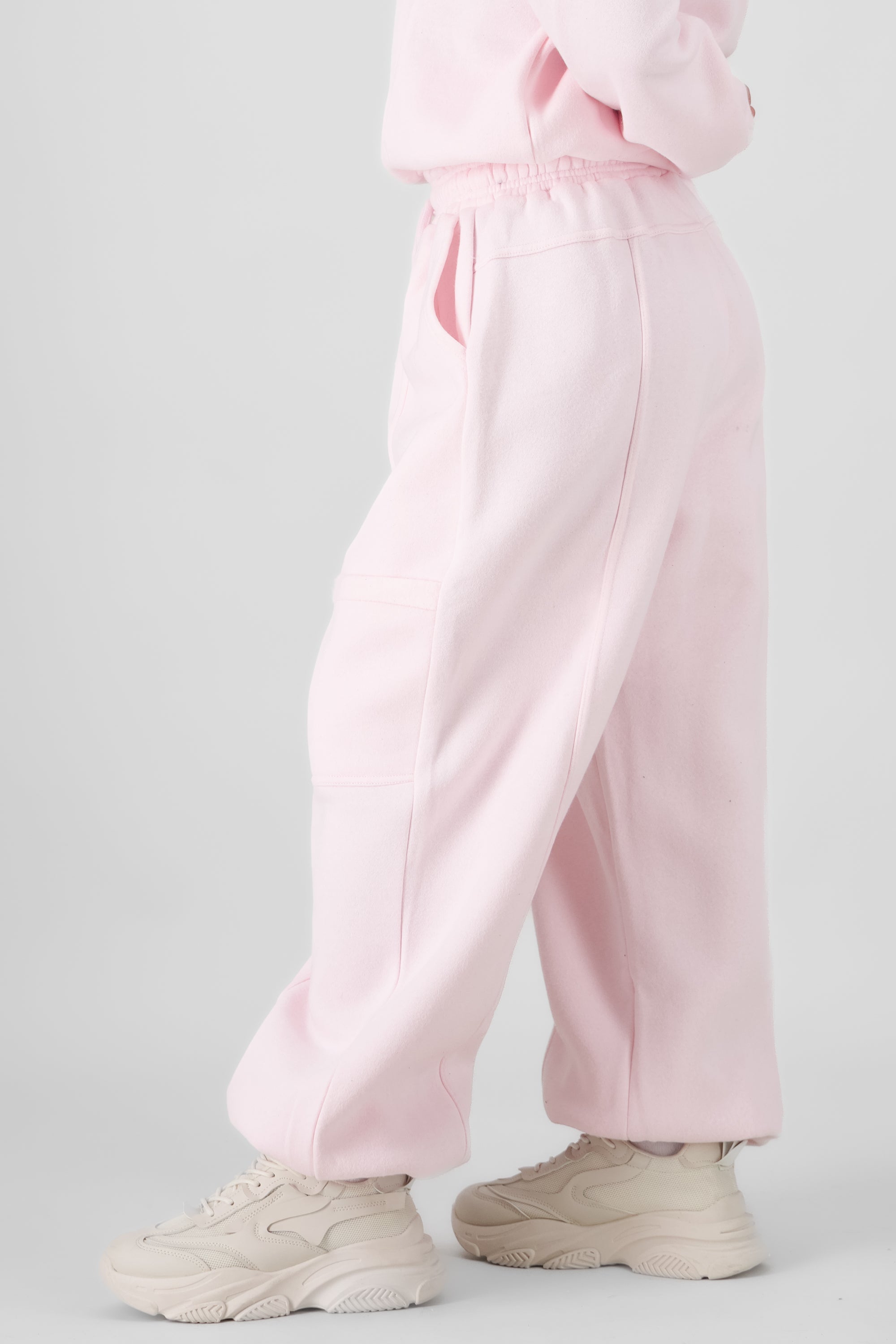 Fleece Joggers with Waistband PASTEL PINK