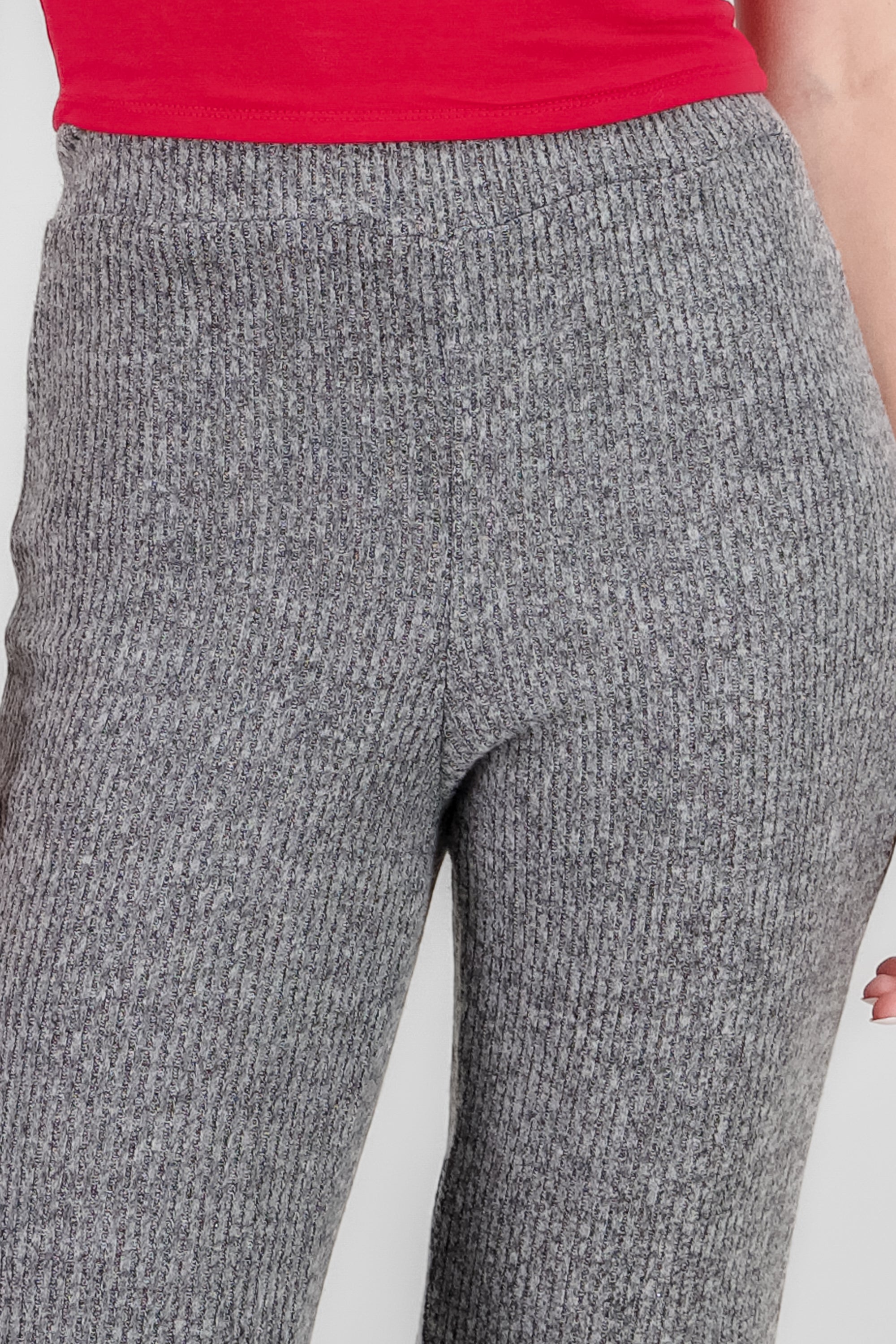 Wide Knit Pants HEATHER GRAY