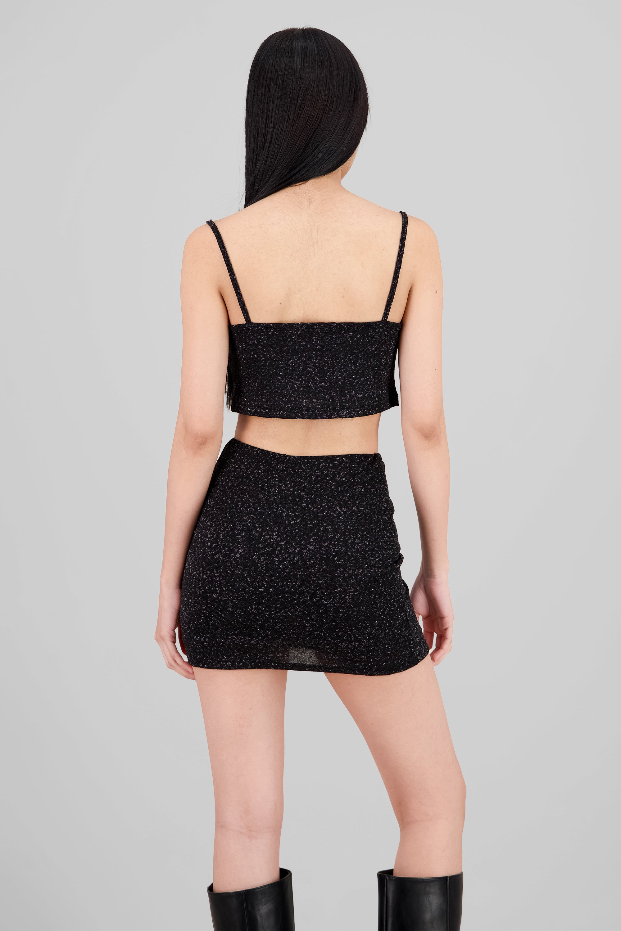 Glitter Strap Top BLACK