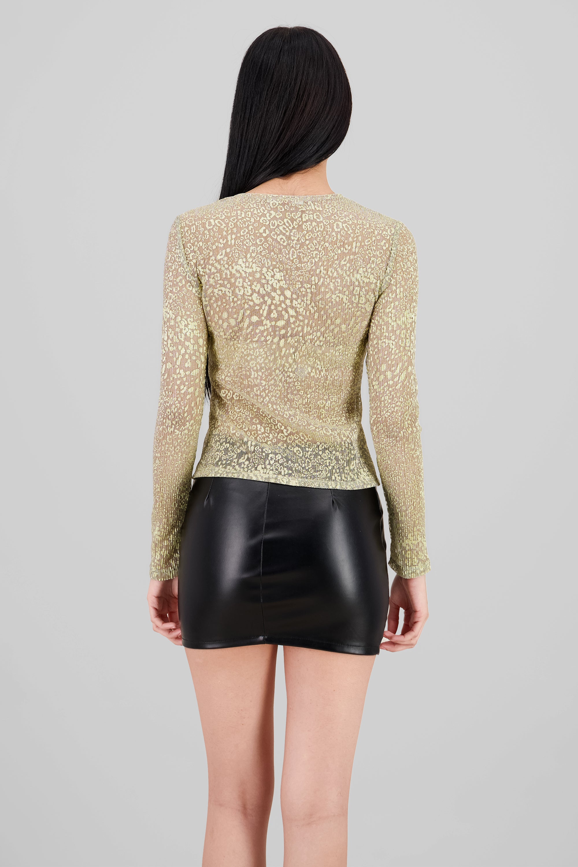 Metallic Long Sleeve Blouse GOLD