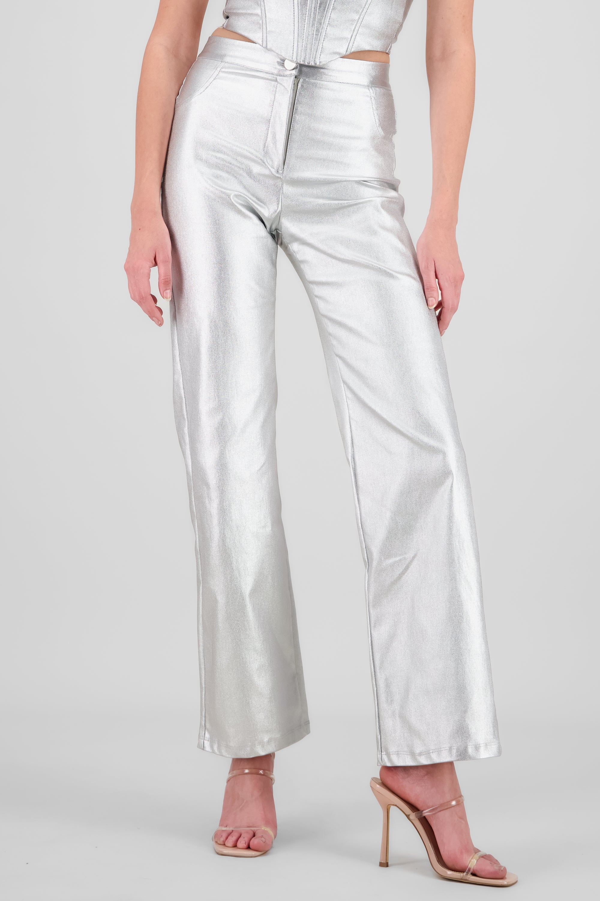 Metallic Wide Pants SILVER