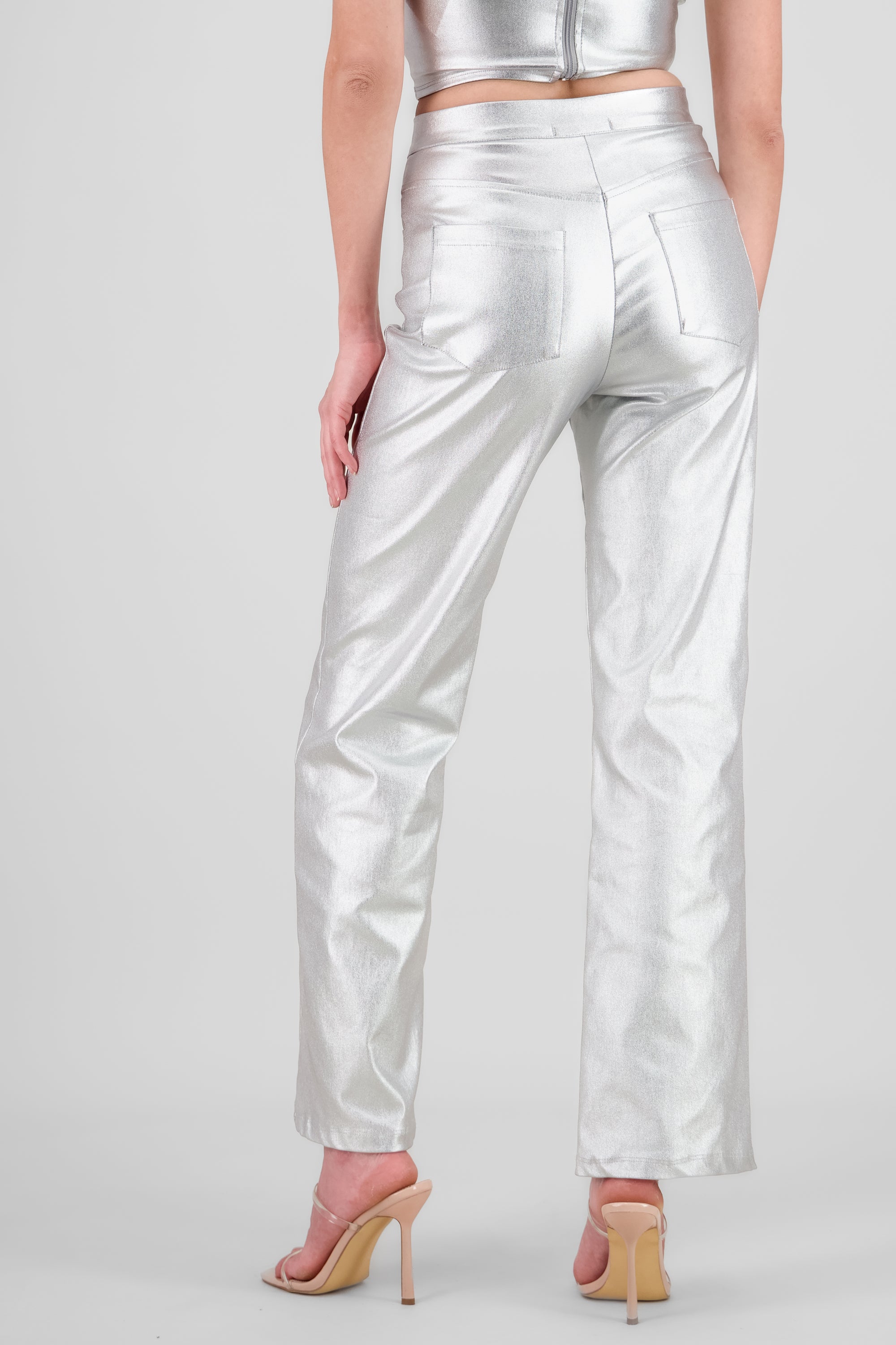 Metallic Wide Pants SILVER