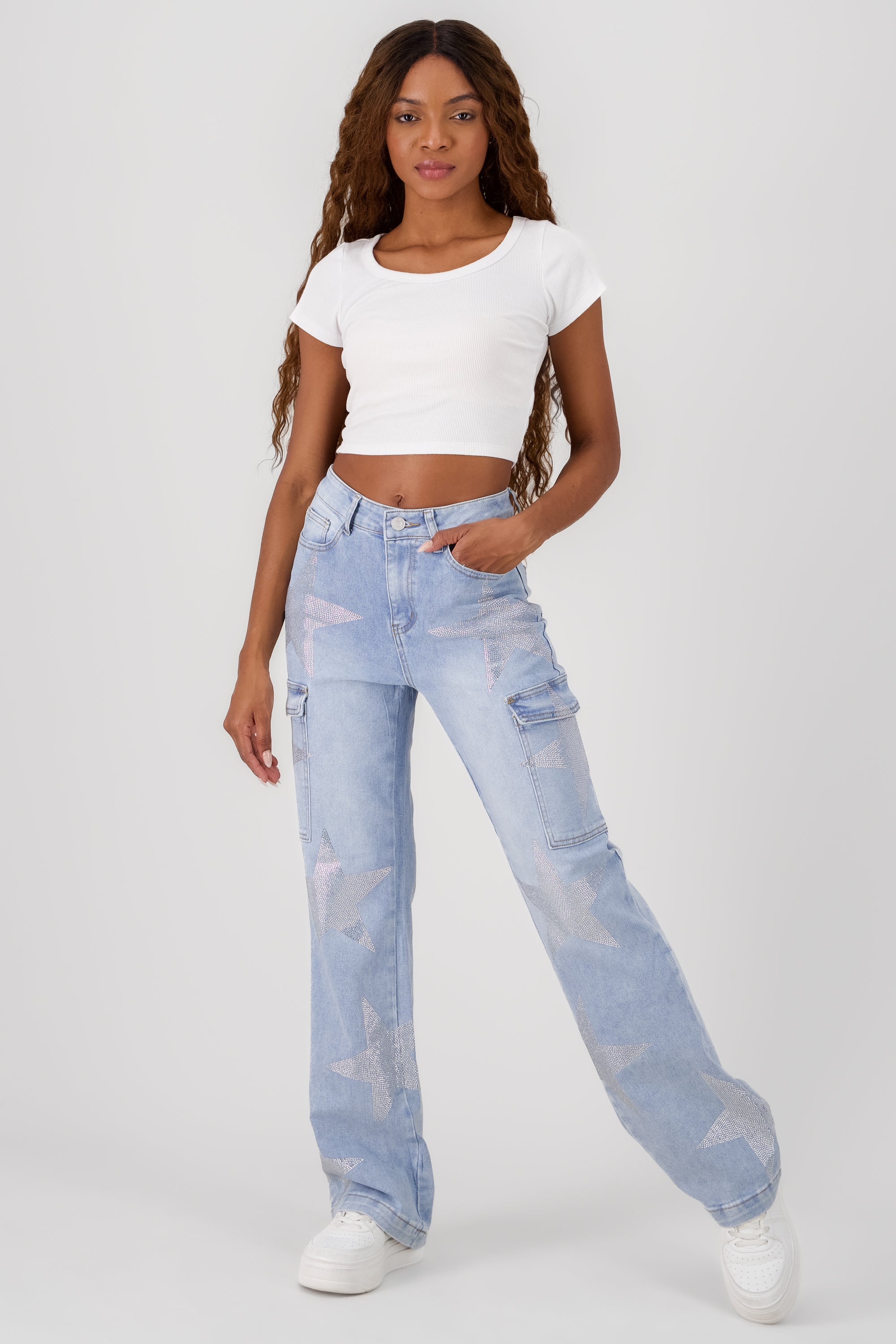 Cargo Wide Leg Jeans LIGHT WASH