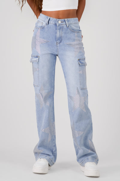 Cargo Wide Leg Jeans LIGHT WASH