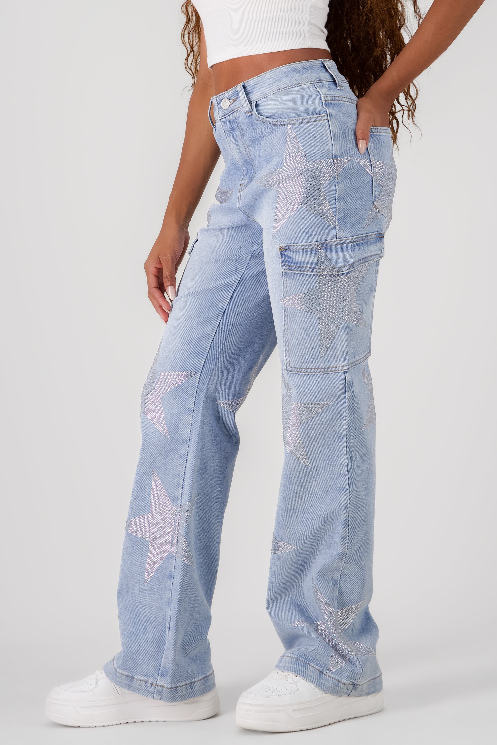 Cargo Wide Leg Jeans LIGHT WASH