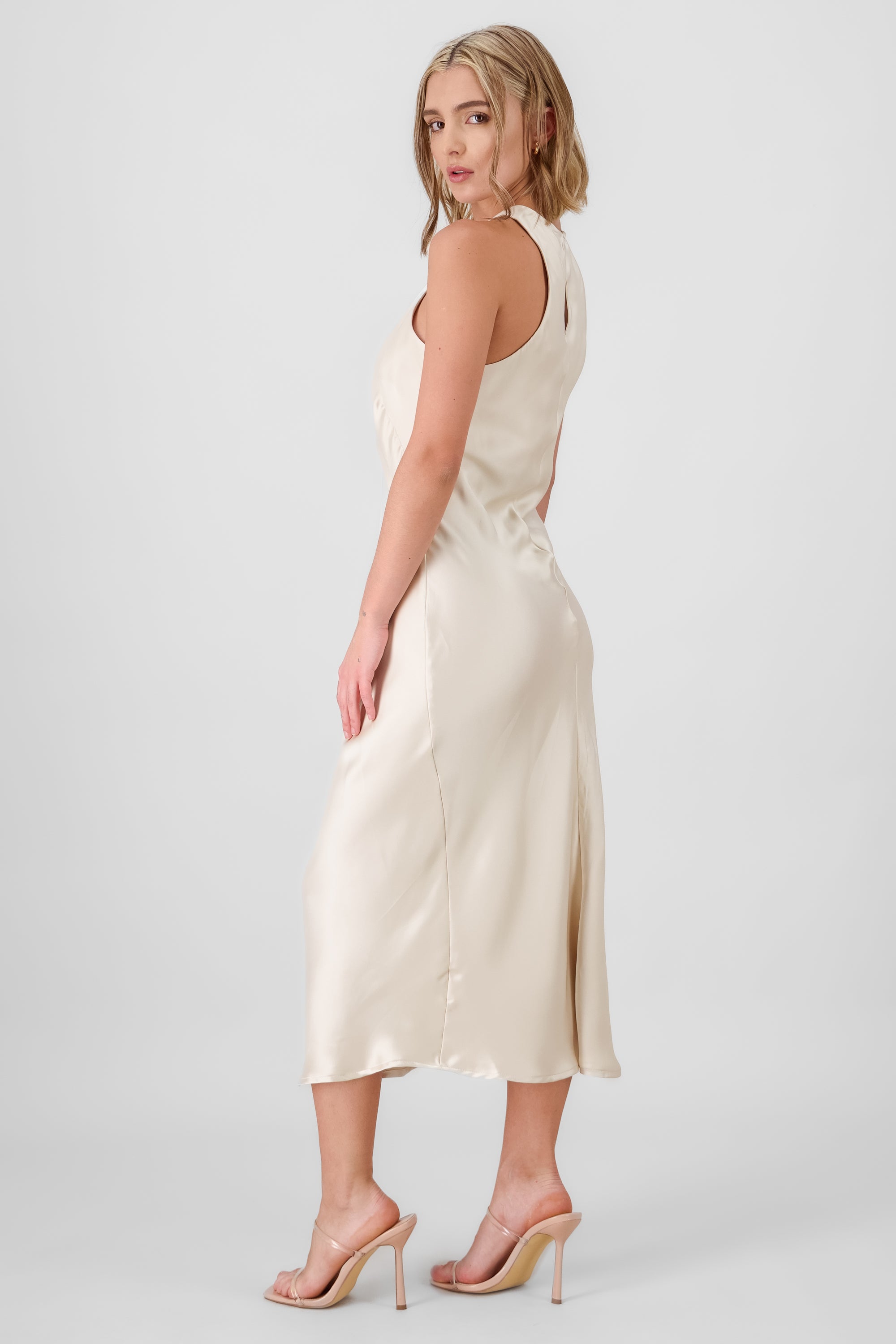 Satin Midi Dress IVORY