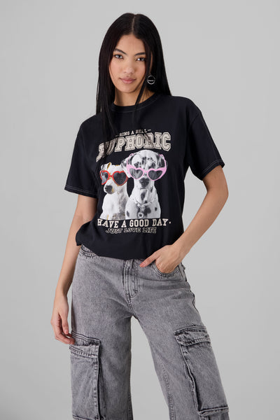 Oversized Dog T Shirts BLACK