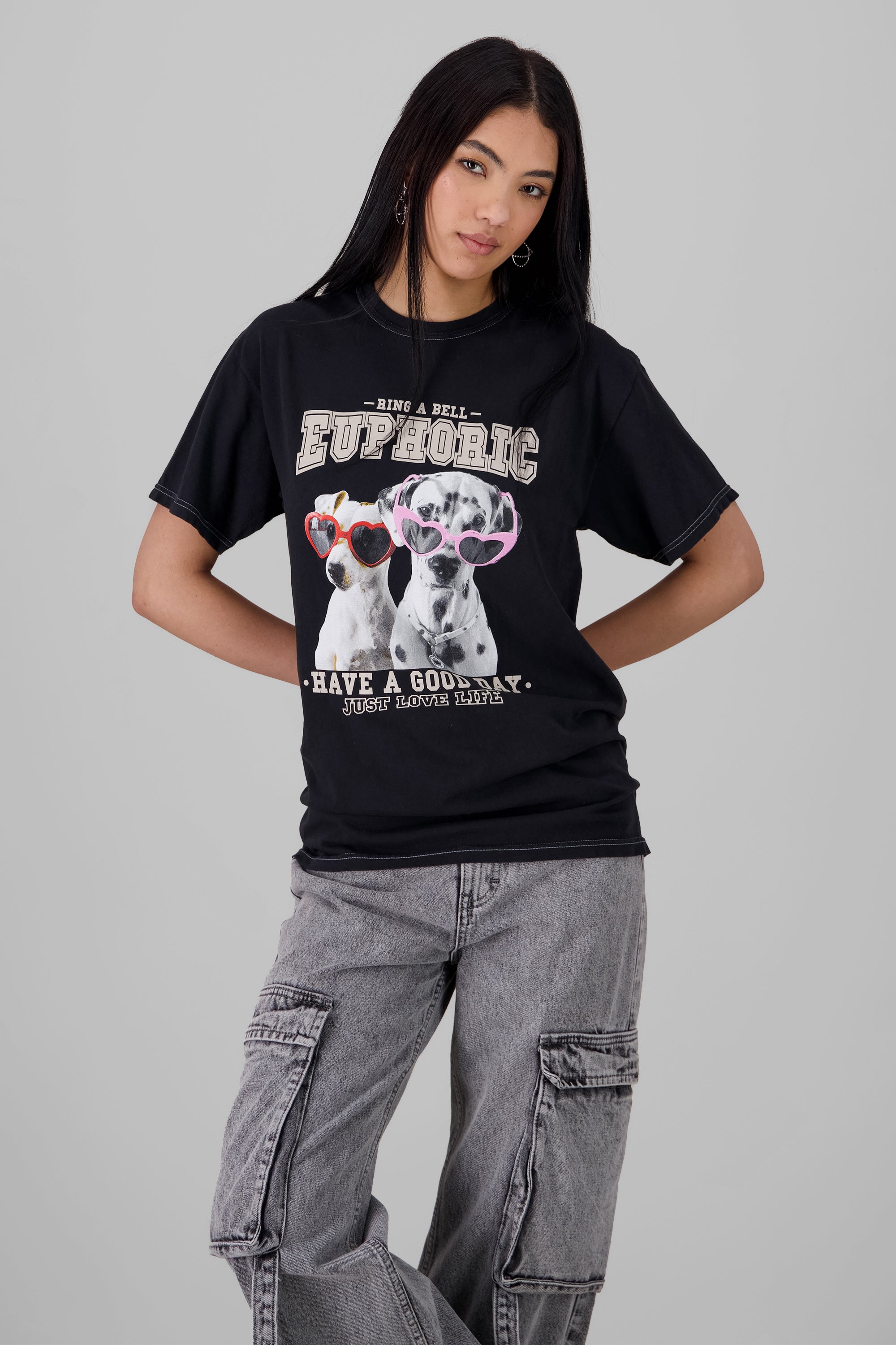 Oversized Dog T Shirts BLACK