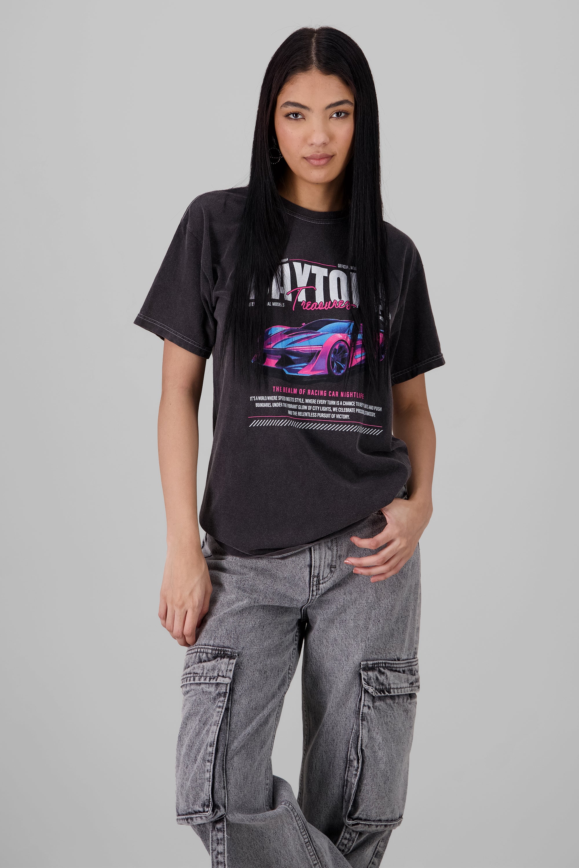 Oversized Daytona T Shirt BLACK