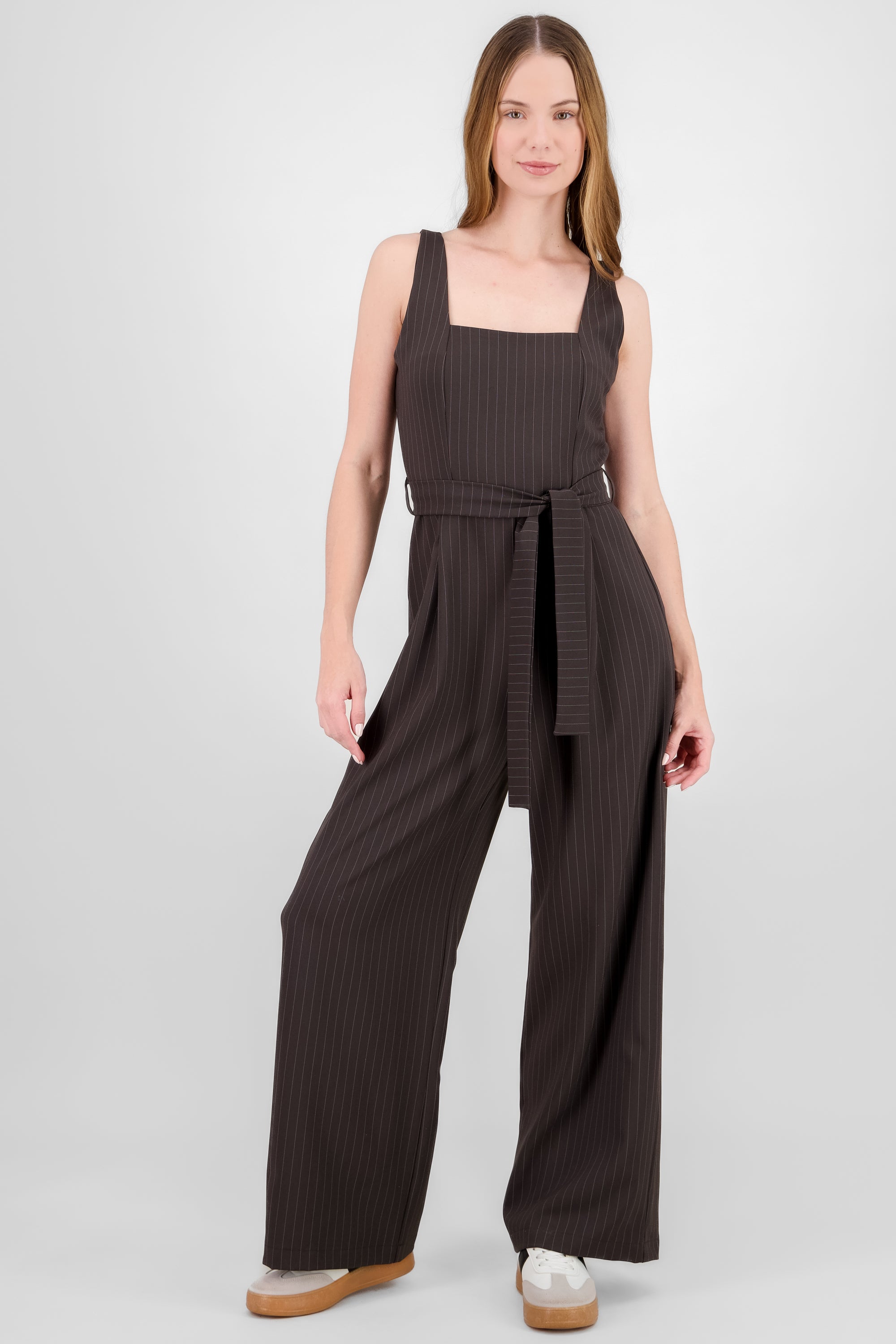 Striped Strappy Jumpsuit DARK GRAY