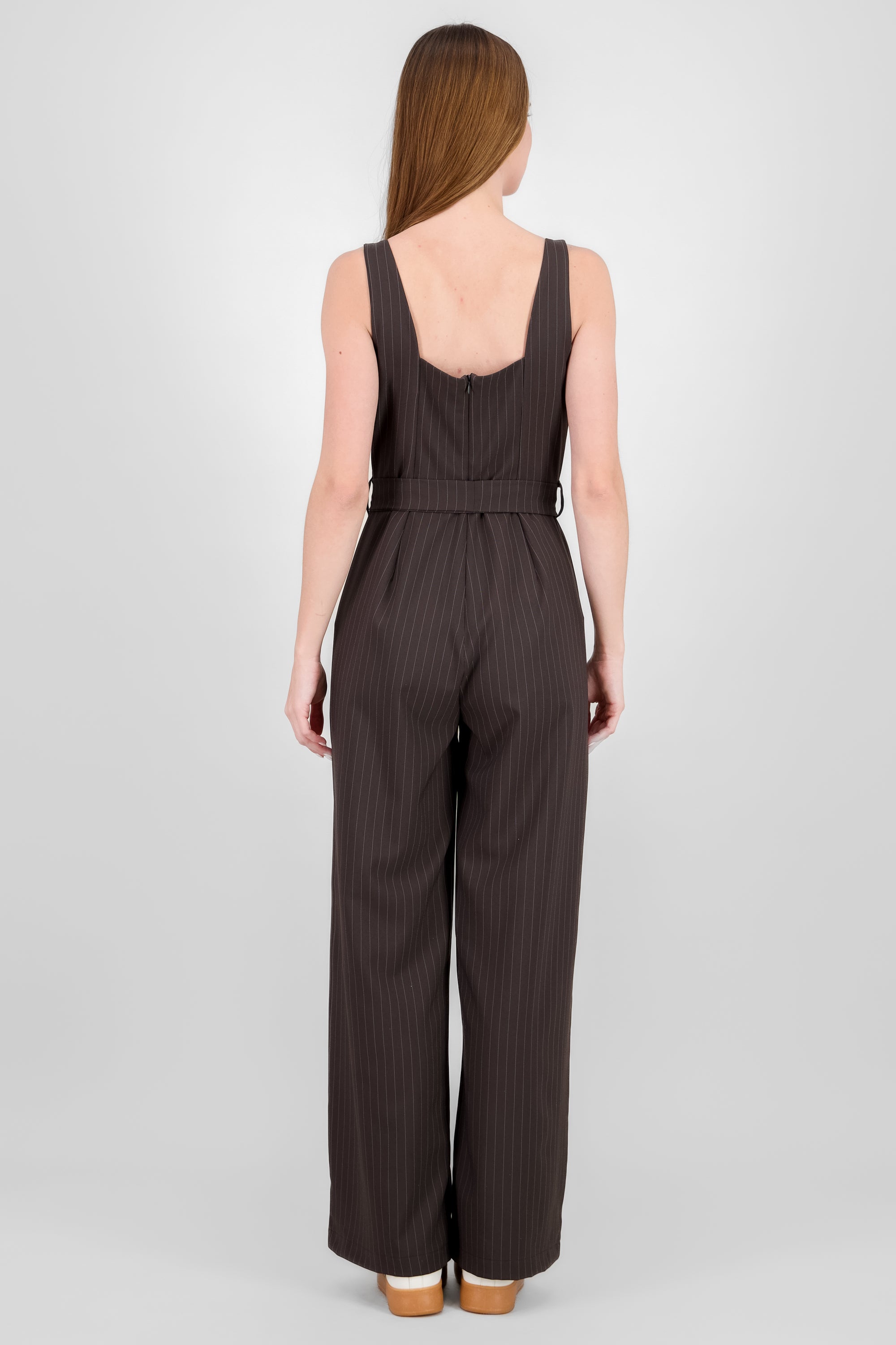 Striped Strappy Jumpsuit DARK GRAY