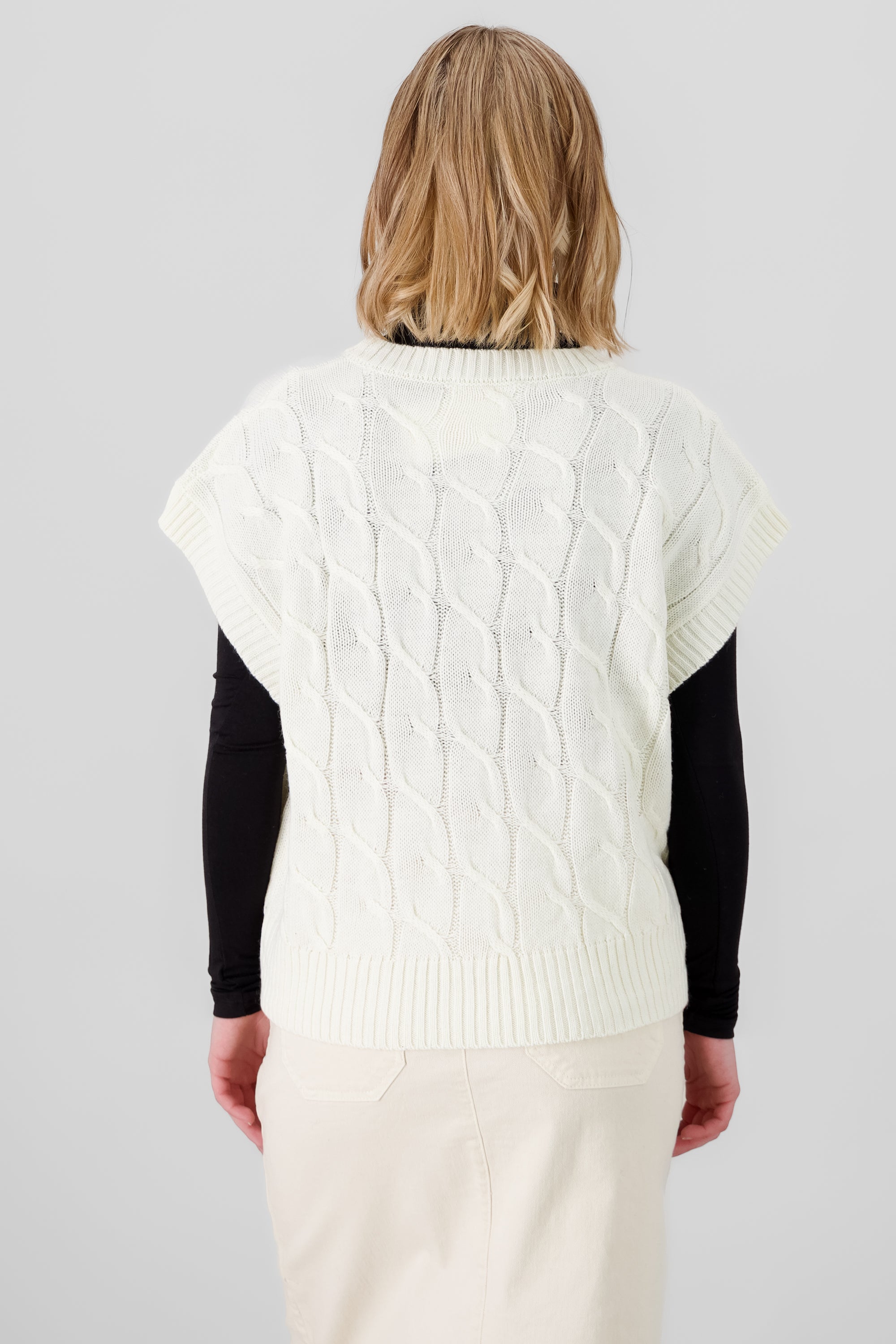 Oversized Knitted Vest CREAM