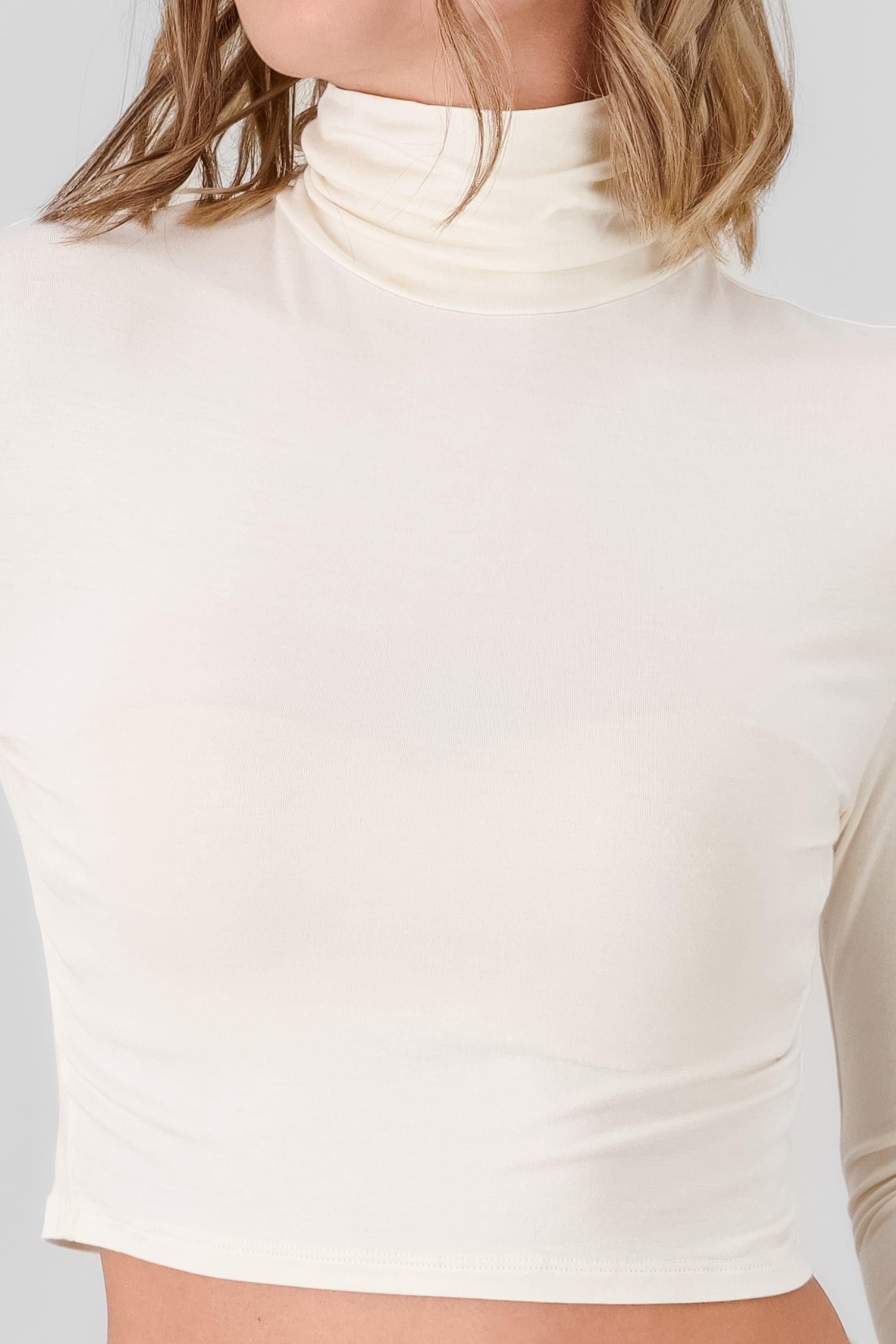 Long Sleeve High Neck Top CREAM