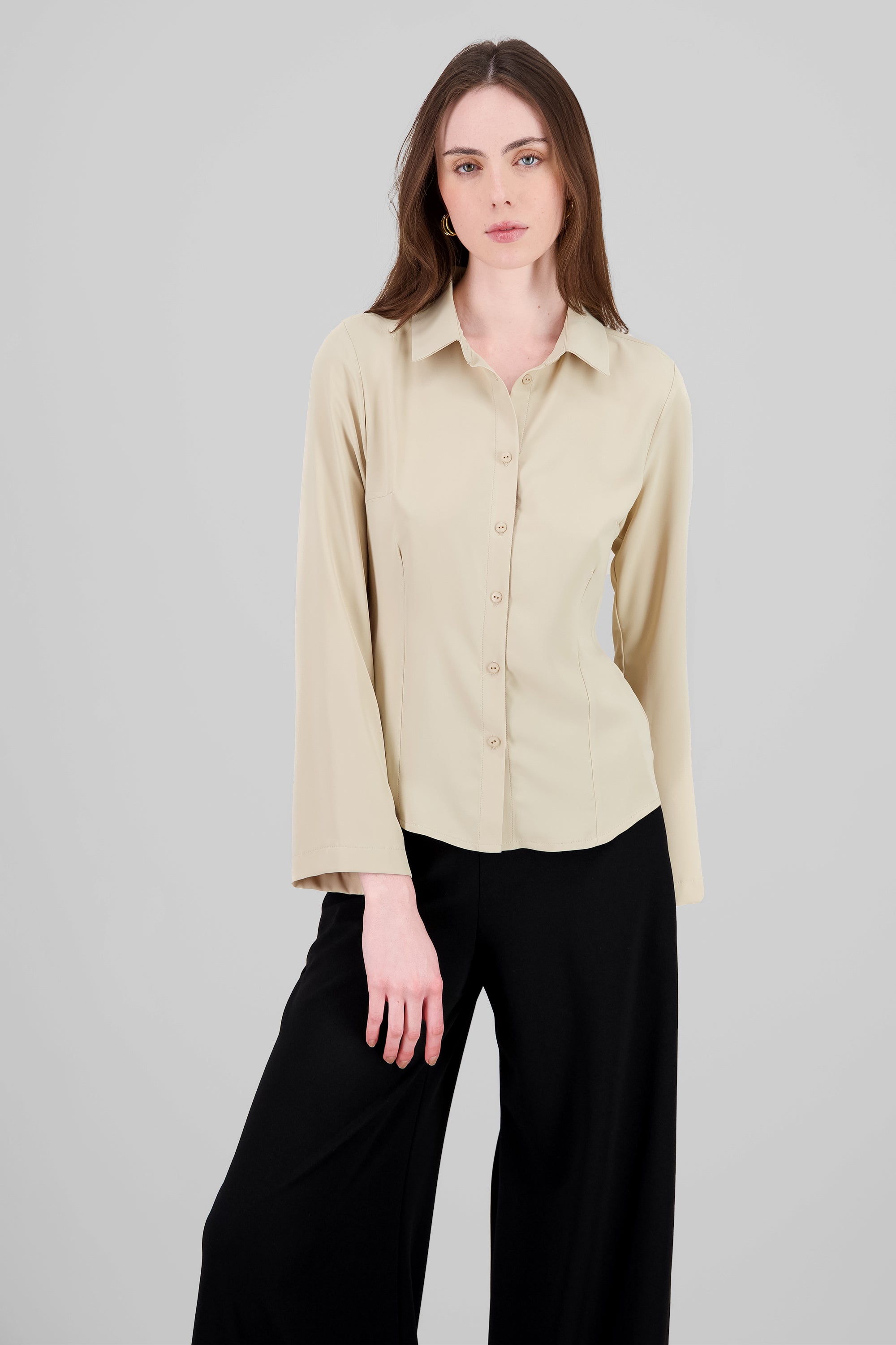 Solid Long Sleeve Shirt SAND