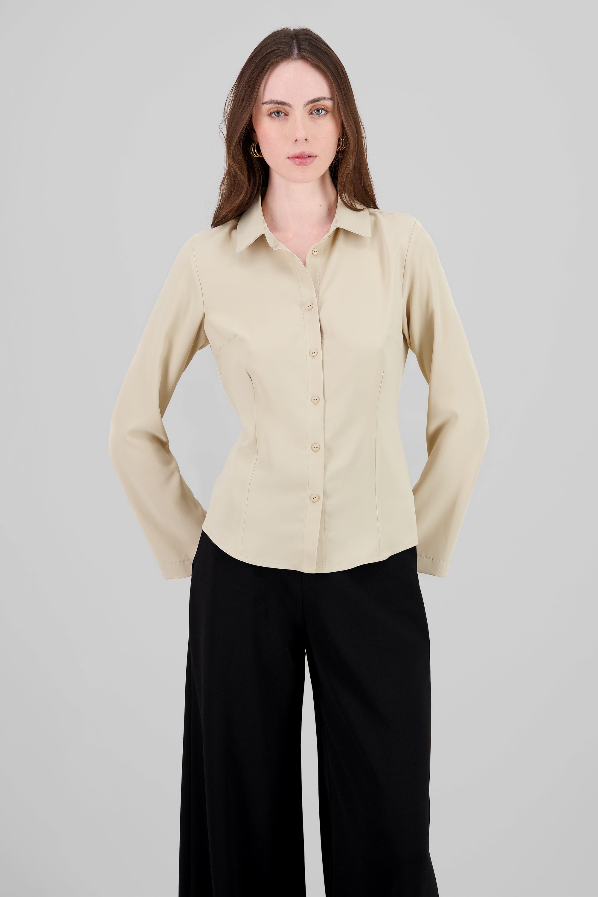 Solid Long Sleeve Shirt SAND