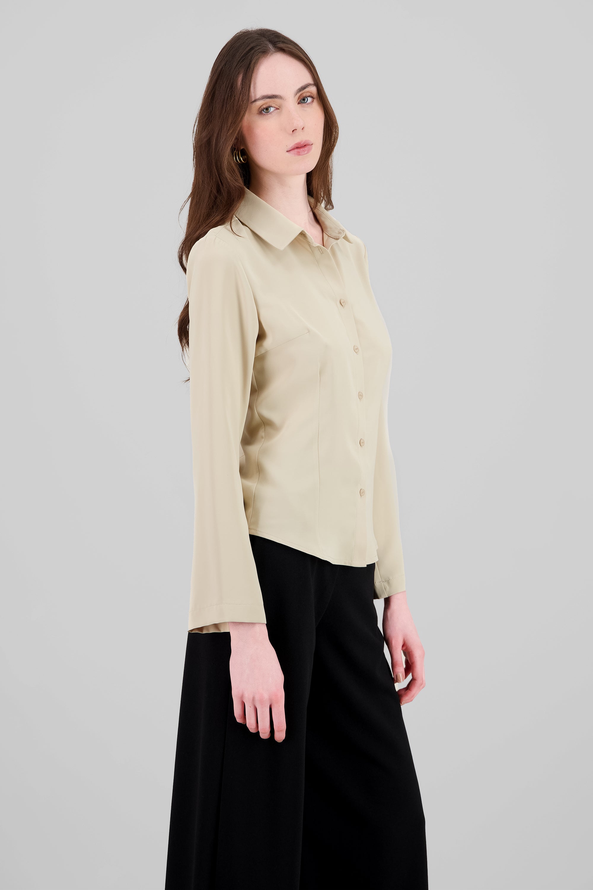 Solid Long Sleeve Shirt SAND