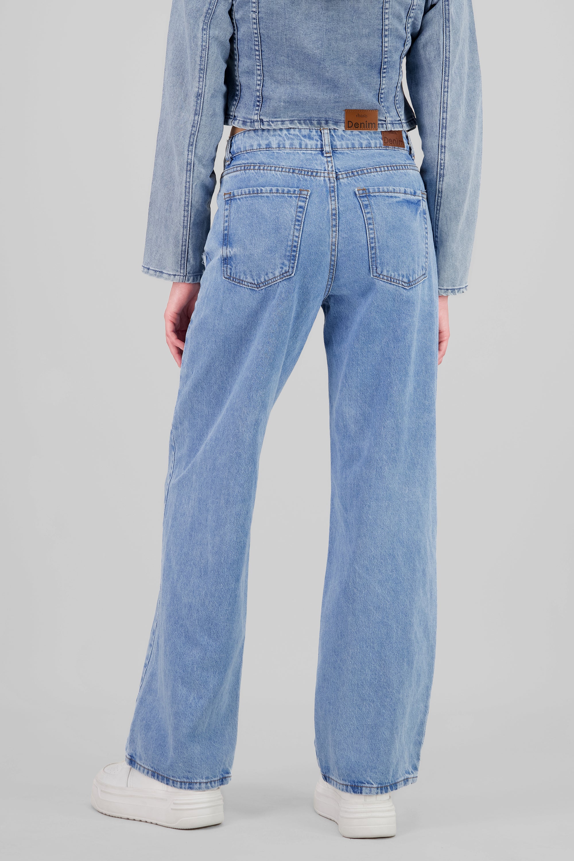 Straight Jeans with Hearts LIGHT WASH